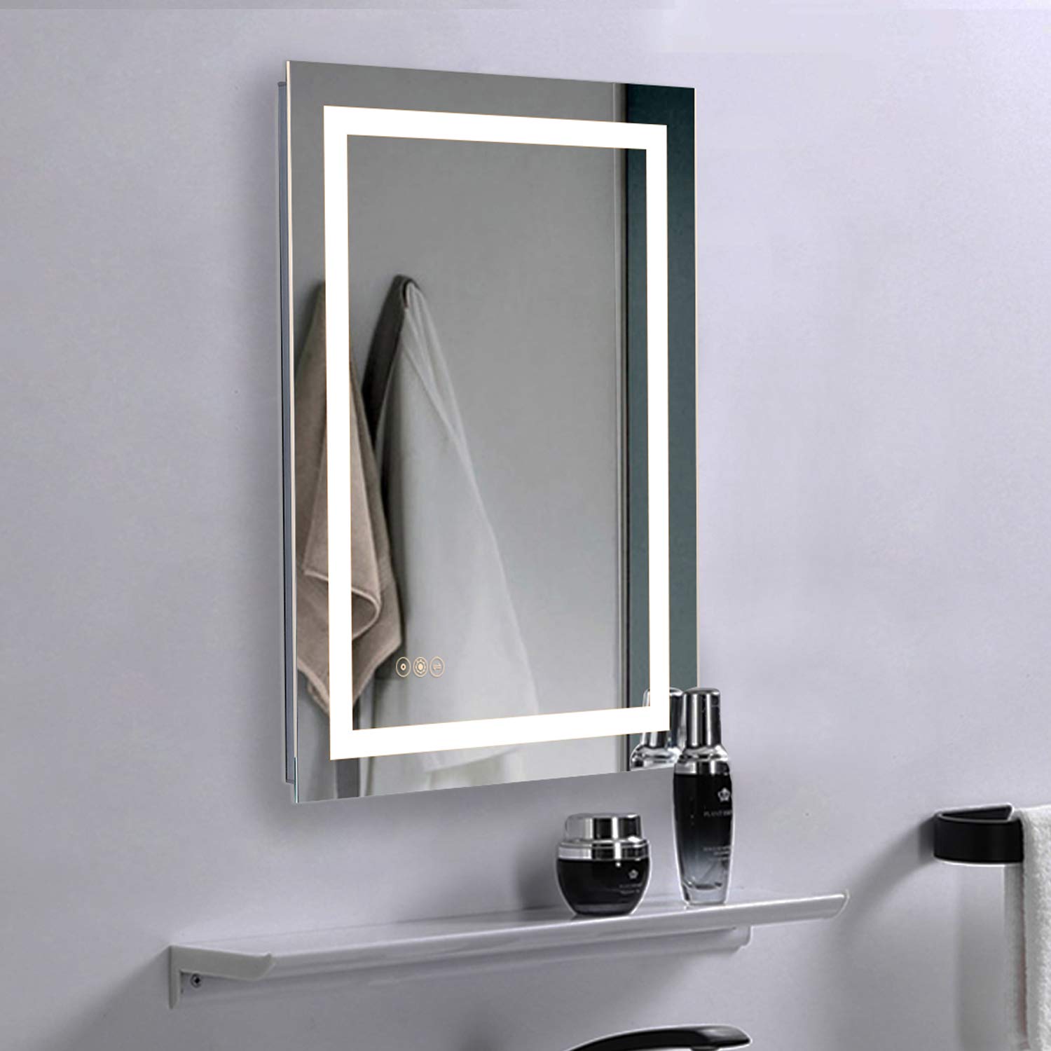 JHSDFOUIH 24x32 Inch LED Bathroom Mirror with 3 Brightness Levels & 3 Color Temperatures - Anti-Fog Waterproof Wall Mounted Vanity Mirror for Makeup, Shaving & Home Decor