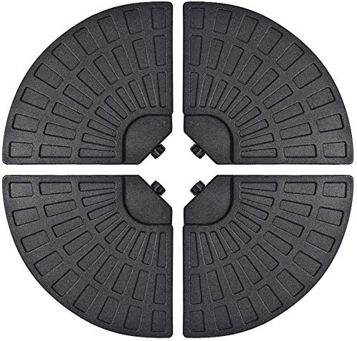 HYD-Parts 4-Piece Heavy Duty Umbrella Weight Base Stand for Cantilever Offset Umbrellas - Sand or Water Fillable - Perfect for Patio, Poolside, and Outdoor Dining Areas