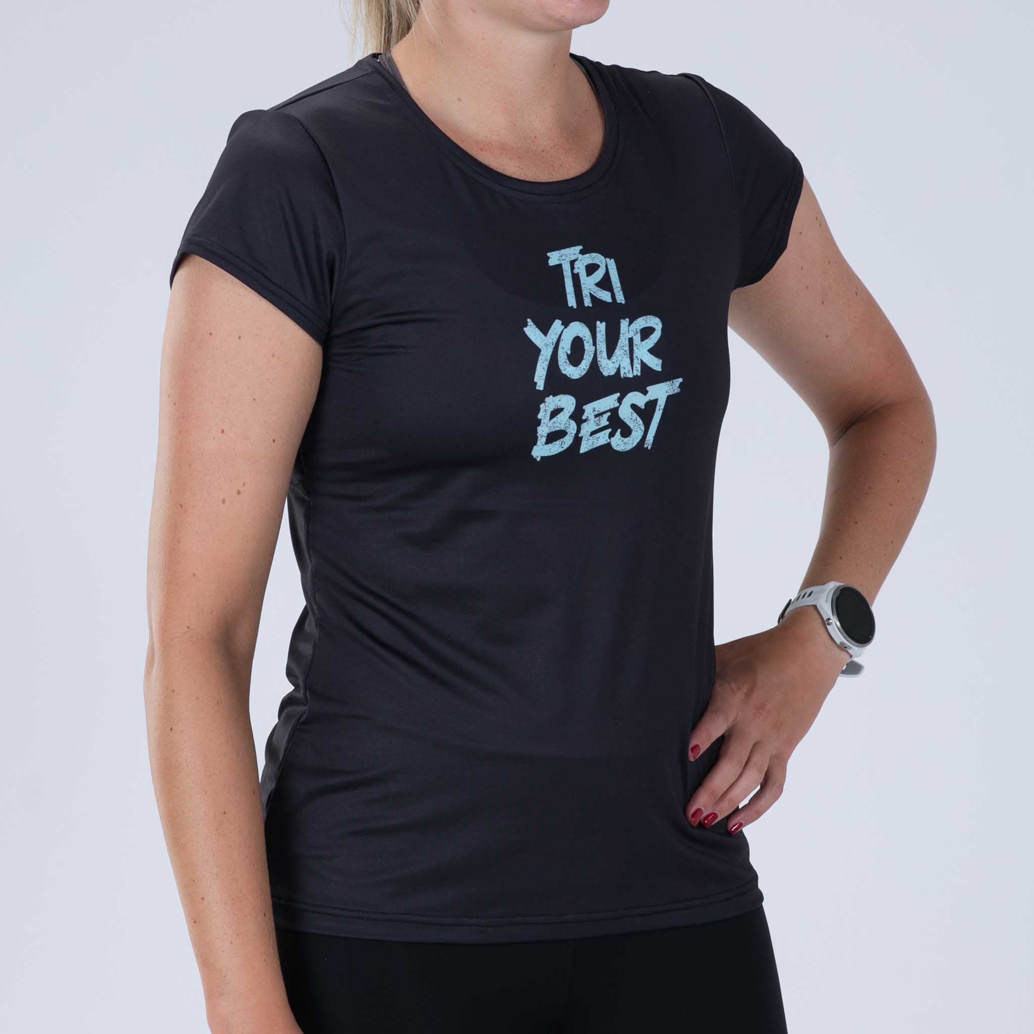 Women's Limited Edition Running Tee - Tri Your Best - Perfect for Marathons, Workouts & Gym Training