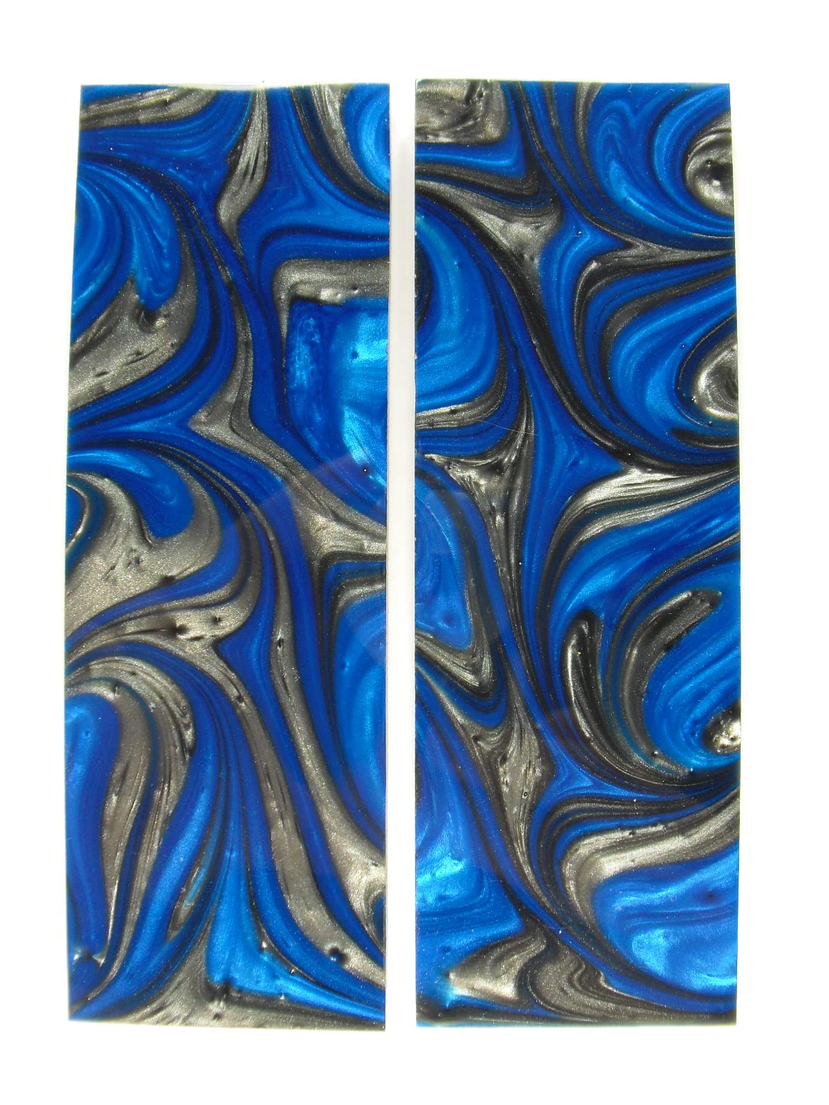 Premium Silver & Blue Pearl Knife Handle Scales - Durable G10 Material for EDC, Hunting & Outdoor Knives - Perfect for Customization & DIY Projects