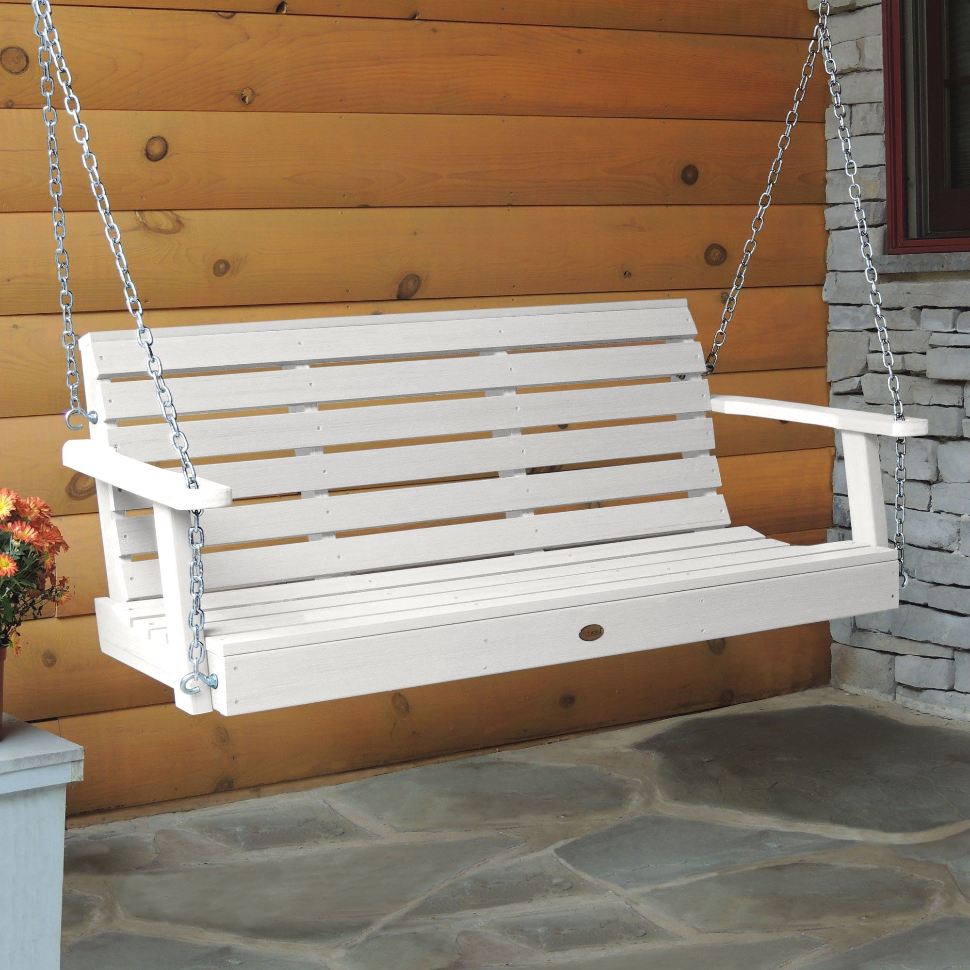 5ft Weatherly All-Weather Porch Swing - Heavy Duty Outdoor Hanging Bench for Patio, Garden & Backyard Relaxation