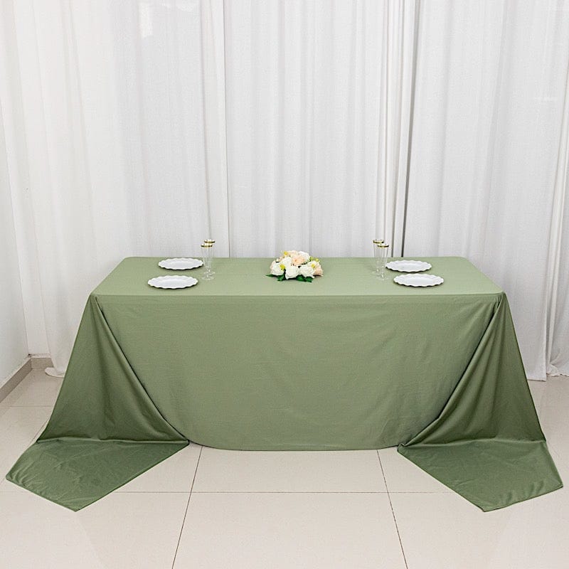 90 x 156 Inch Scuba Polyester Rectangular Tablecloth - Waterproof & Wrinkle-Resistant Dining Table Cover for Parties, Weddings & Events