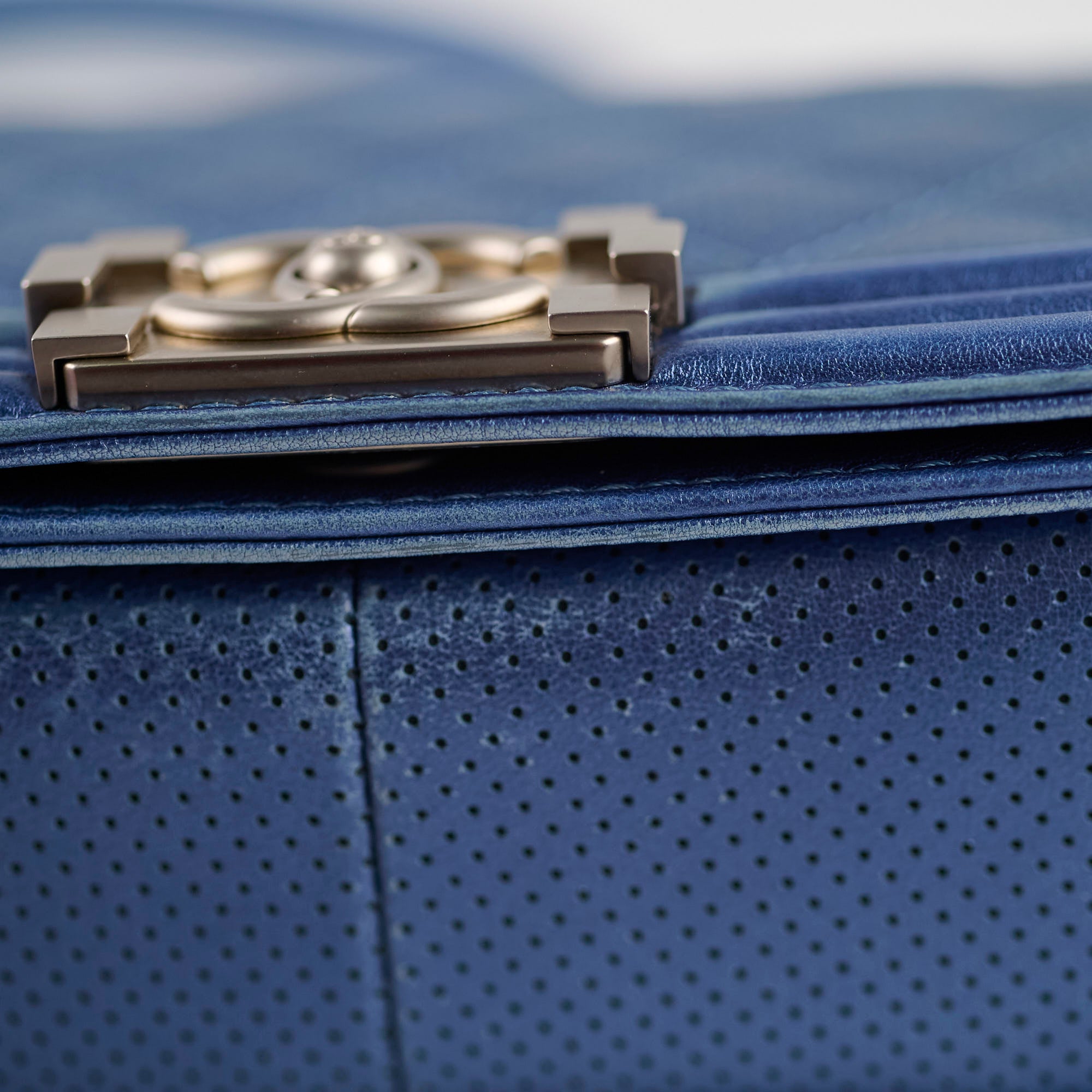 Chanel Old Medium Boy Bag in Metallic Blue - Luxury Crossbody Handbag for Women, Perfect for Evening Events & Date Nights