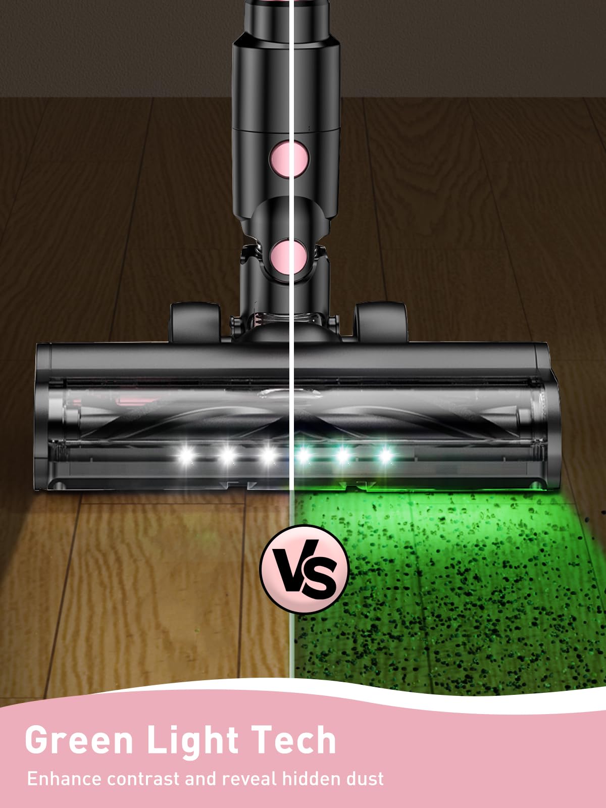 8-in-1 Cordless Stick Vacuum Cleaner 30Kpa with Anti-Tangle Brush & Green Light - 3 Cleaning Modes, 40 Min Runtime - Lightweight for Hardwood Floors, Pet Hair - Perfect for Home Cleaning, Quick Pickup, Car Detailing & Pet Owners