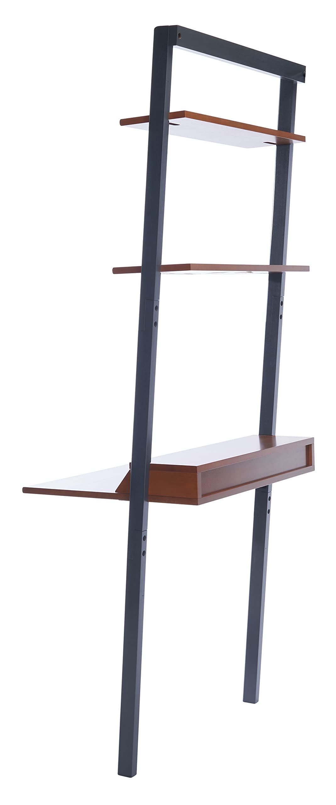 SAFAVIEH Pamella Honey Brown & Charcoal 2-Shelf Leaning Desk - Modern Home Office Furniture for Small Spaces, Bedroom, or Living Room Workspace