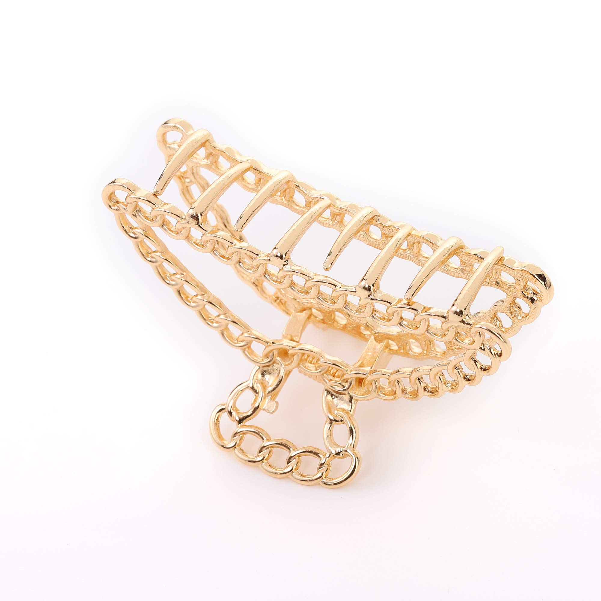 Stylish Metal Hair Clips for Women & Girls - 2 Pack Strong Jaw Clamp Barrette for Thick Hair, Half Bun & Ponytail Hold - Perfect for School, Work, Parties & Everyday Hairstyles