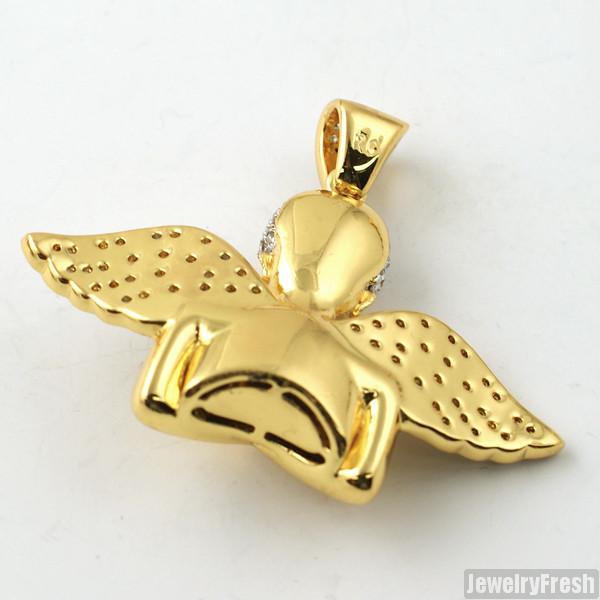 14K Gold Praying Angel Pendant with Lab-Grown Diamond - Elegant Religious Jewelry for Women, Perfect for Gifts, Church, and Special Occasions