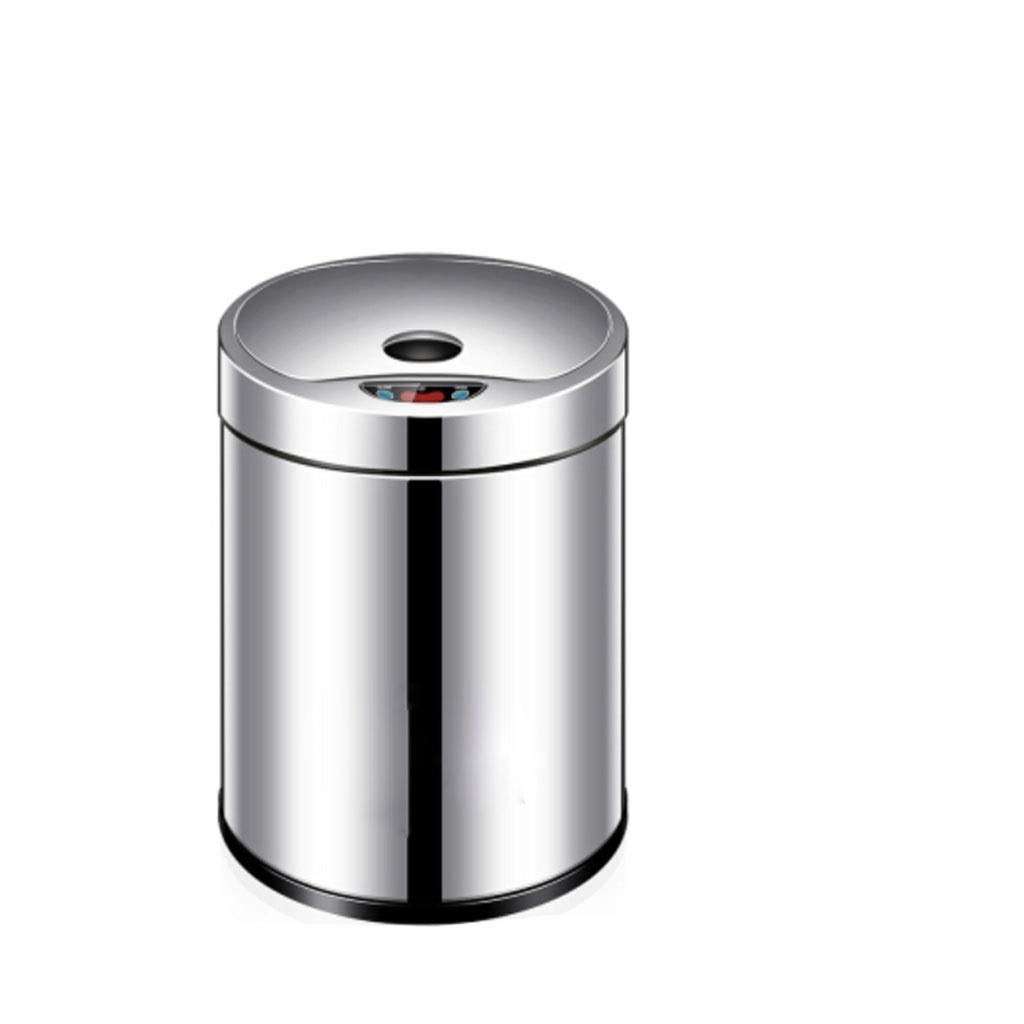 Automatic Induction Trash Can - 8L Smart Electric Garbage Bin with Lid for Home, Kitchen, Bathroom & Living Room - Stainless Steel (Diamond Silver) | Hands-Free, Hygienic Waste Disposal for Modern Households