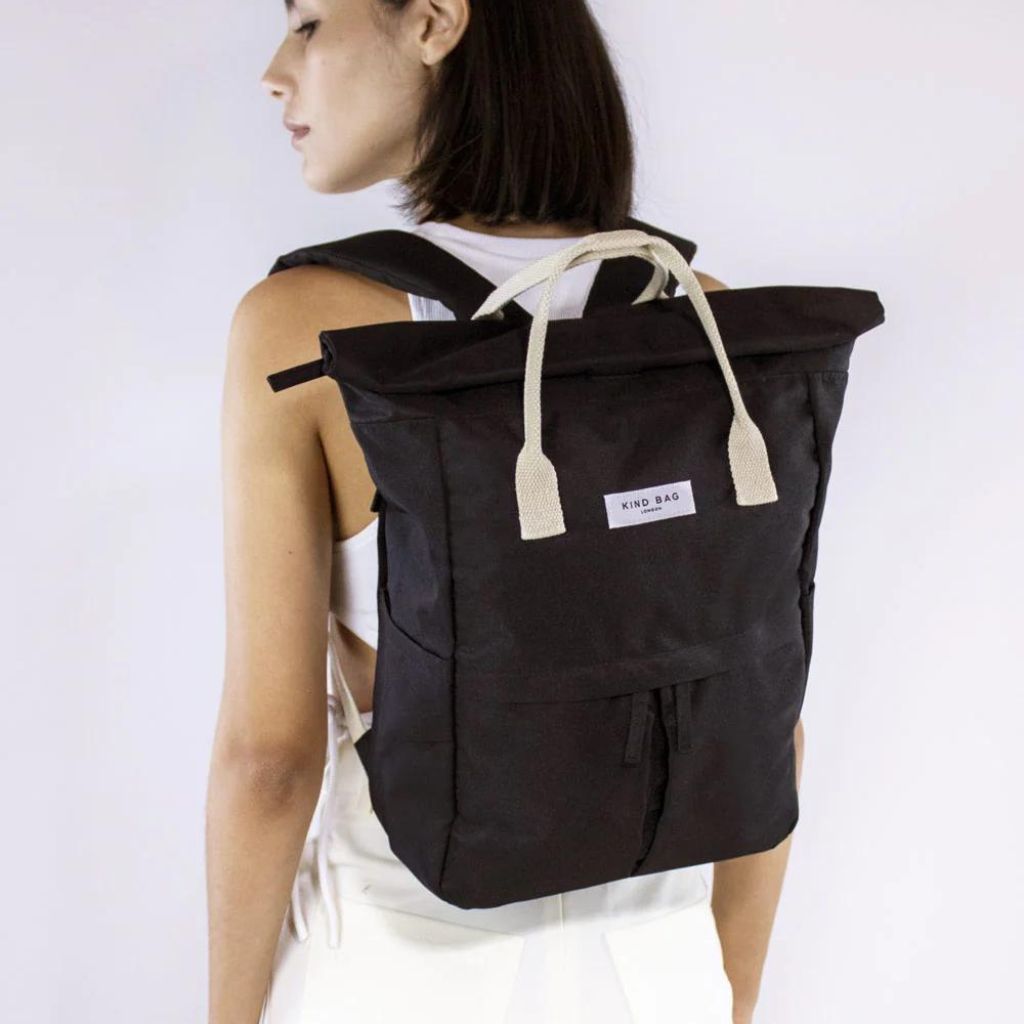 Kind Bags Hackney Medium Backpack - Stylish & Durable Black Backpack for Work, Travel & School | Water-Resistant & Spacious Design