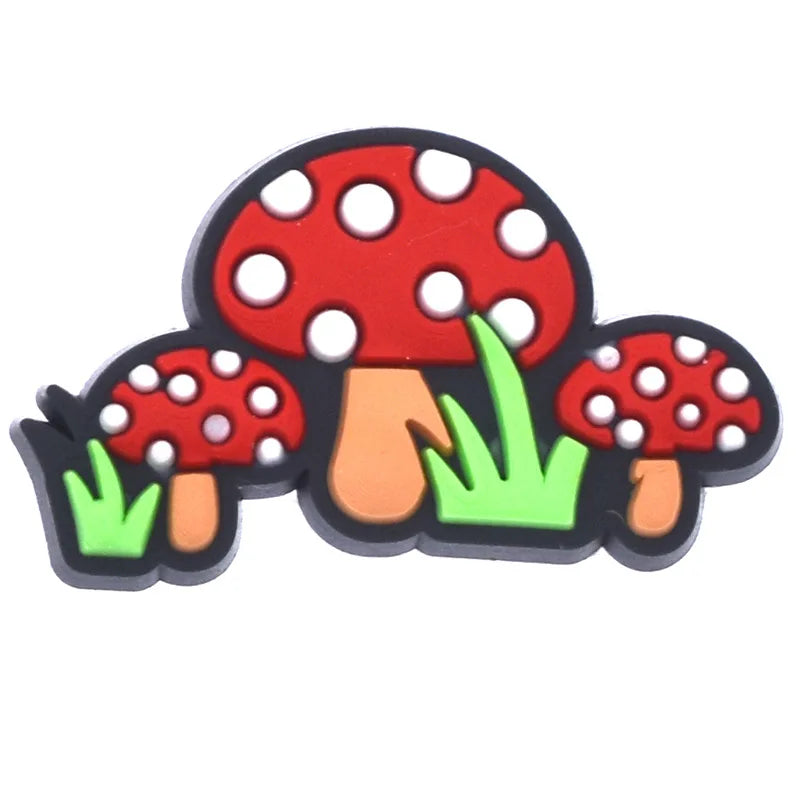 Mushroom Shoe Charms for Crocs - Cute Clog Decorations for Kids, Men & Women - Fun Shoe Accessories for Sandals, Jeans & Buckle Shoes - Perfect for School, Parties & Everyday Fashion