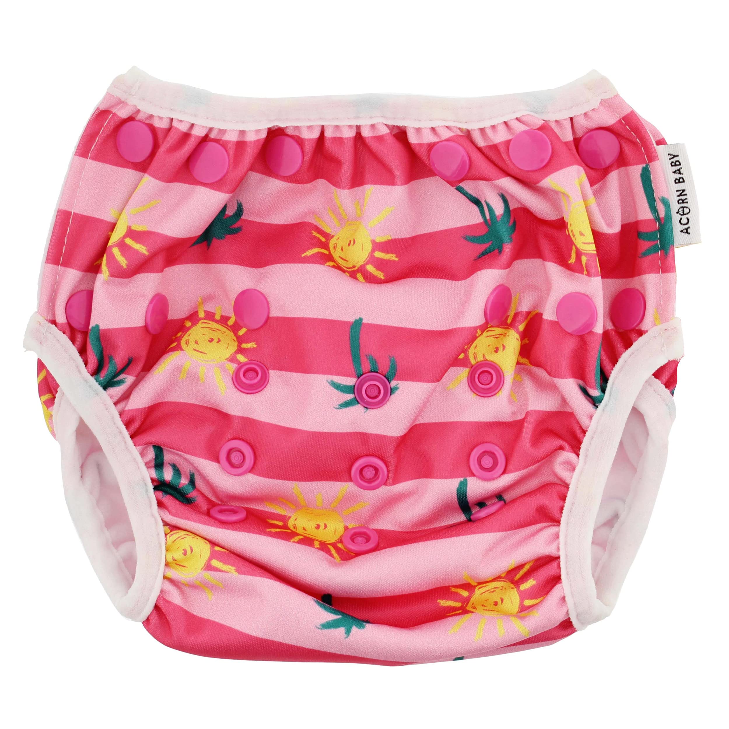 Pink Striped Swim Diaper for Toddlers 0-5 - Reusable for Pool & Beach