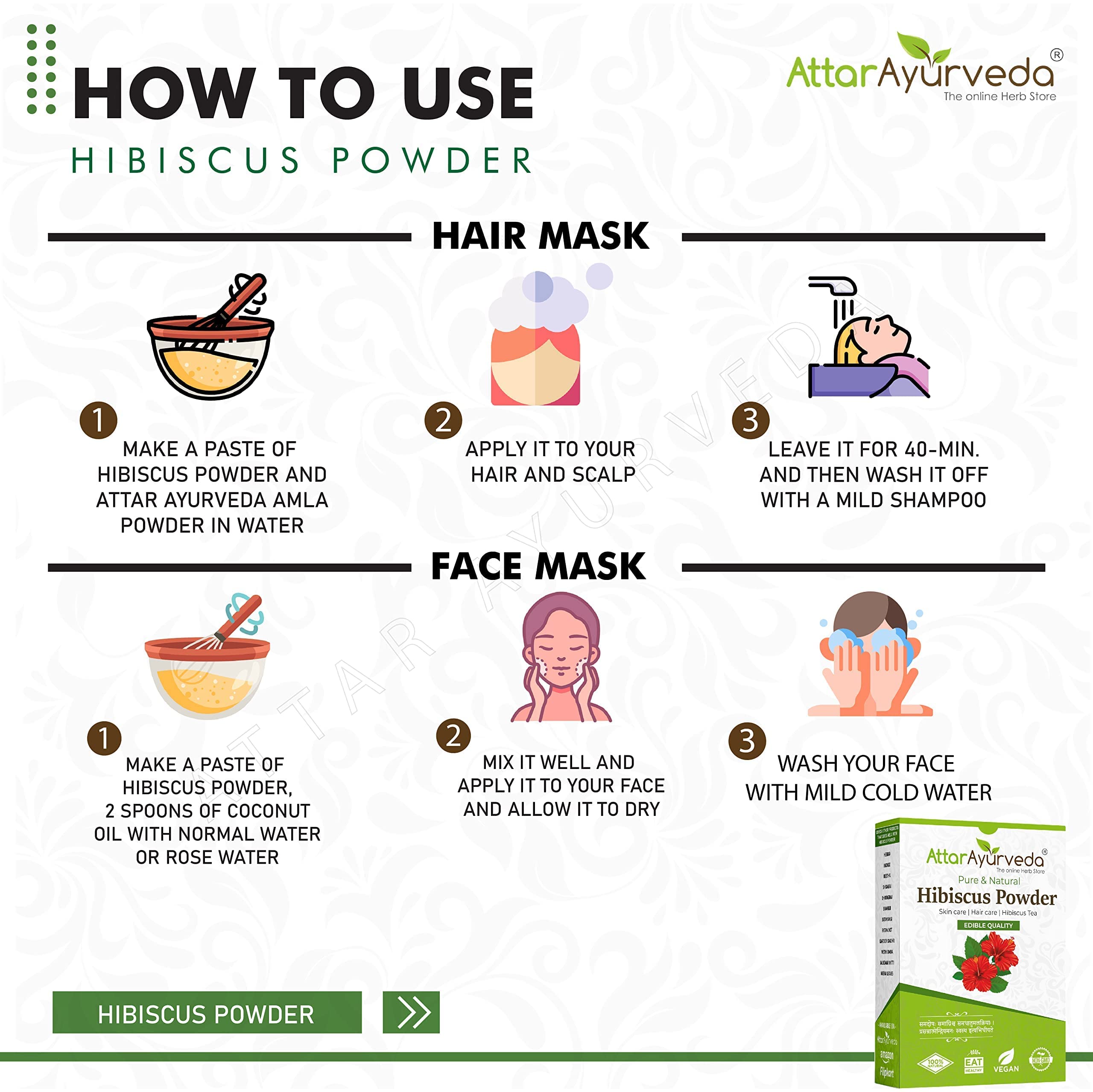 100% Pure Natural Hibiscus Powder for Hair Growth & Skin Care (100g) | Ayurvedic Gudhal Ka Phool Powder for DIY Hair Masks, Face Packs, Herbal Tea & Cooking | No Preservatives | Perfect for Natural Beauty Routines & Healthy Recipes