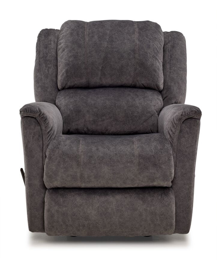 Adrian Recliner Chair - Soft Grey Upholstered Living Room Recliner with Padded Armrests & Lumbar Support - Perfect for Home Theater, Gaming & Relaxation