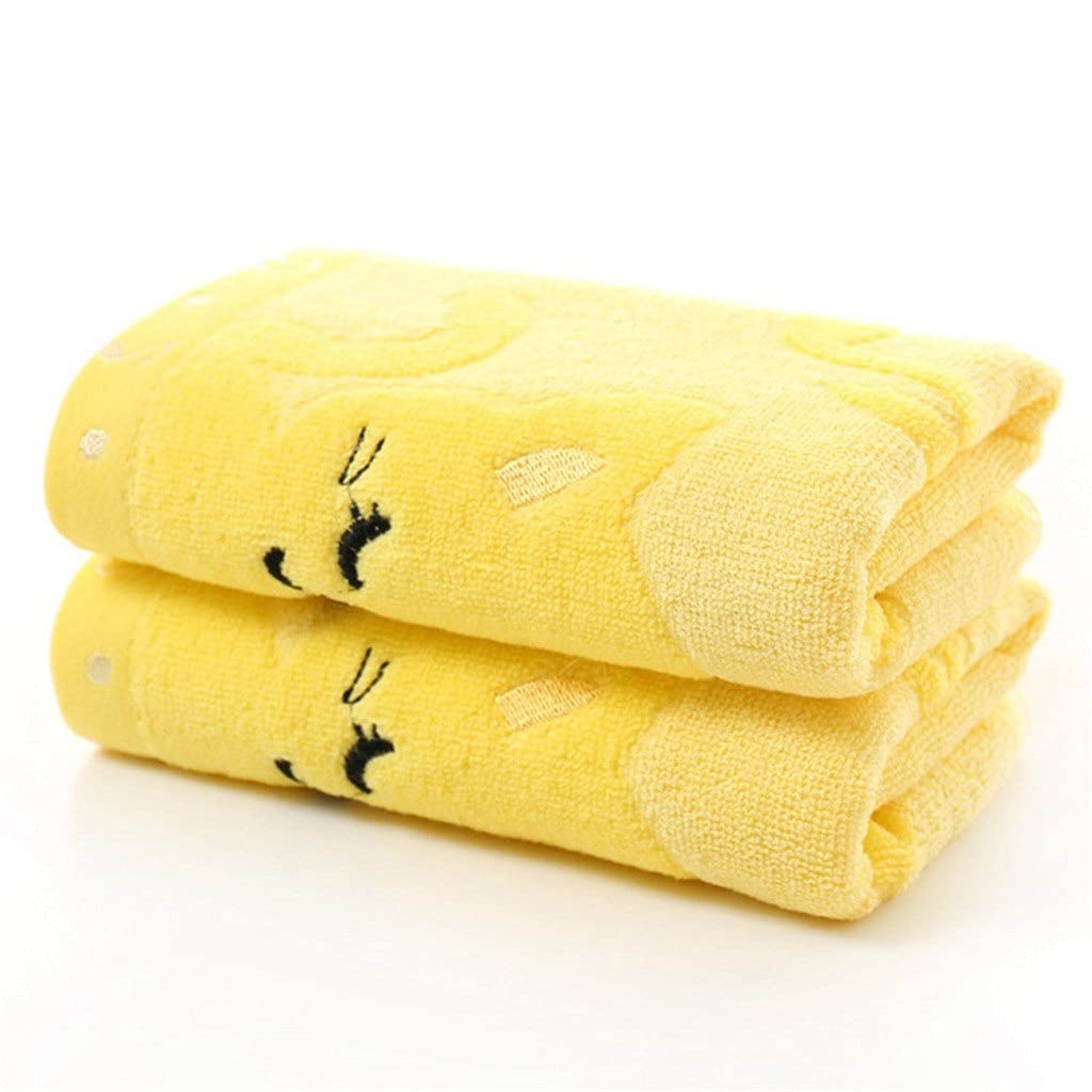Soft Baby Washcloth - 100% Cotton Cartoon Bath Towel for Newborn & Infant - Gentle Shower & Bathing Cloth - Yellow (Perfect for Nursery, Baby Shower Gifts & Daily Bath Time)