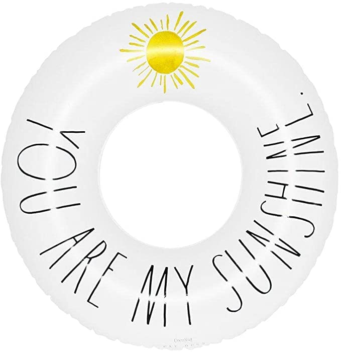 Rae Dunn Kids 32 Inch Inflatable Swim Ring Pool Float for Toddlers - Fun Summer Water Toy for Swimming Pools, Lakes, and Beach Vacations