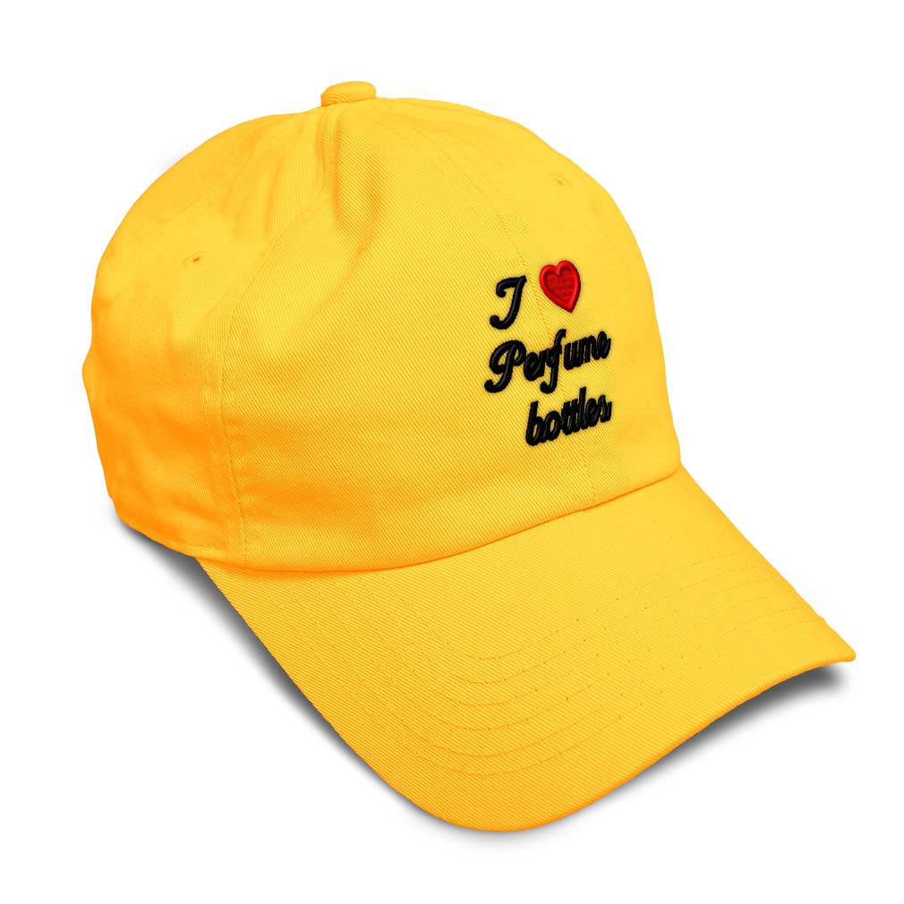 Soft Cotton Baseball Cap with (Love) Perfume Bottles & Red Heart Design - Perfect for Hobbies, Lovers & Casual Wear