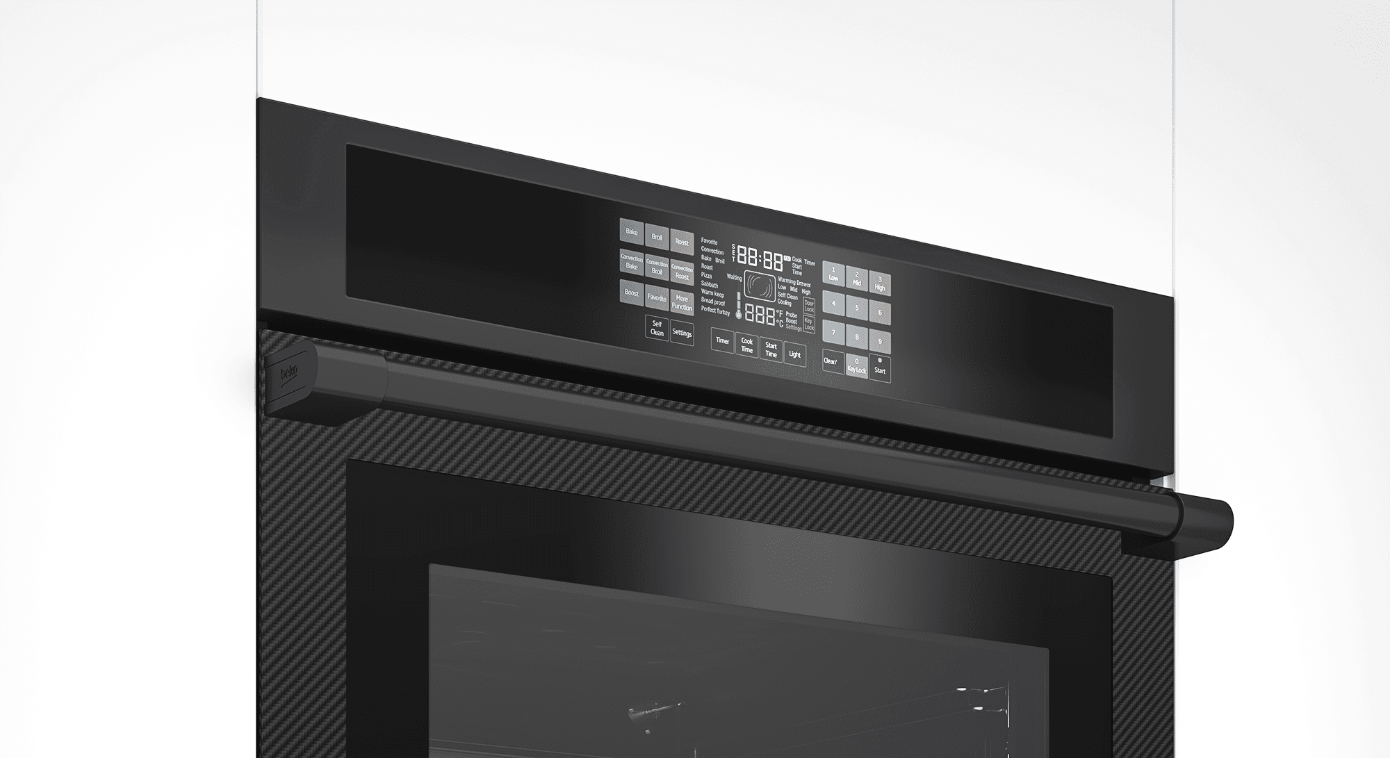 Beko WOS30200CF 30-Inch Built-In Single Wall Oven with Carbon Fiber Finish - Perfect for Modern Kitchens, Baking, and Entertaining