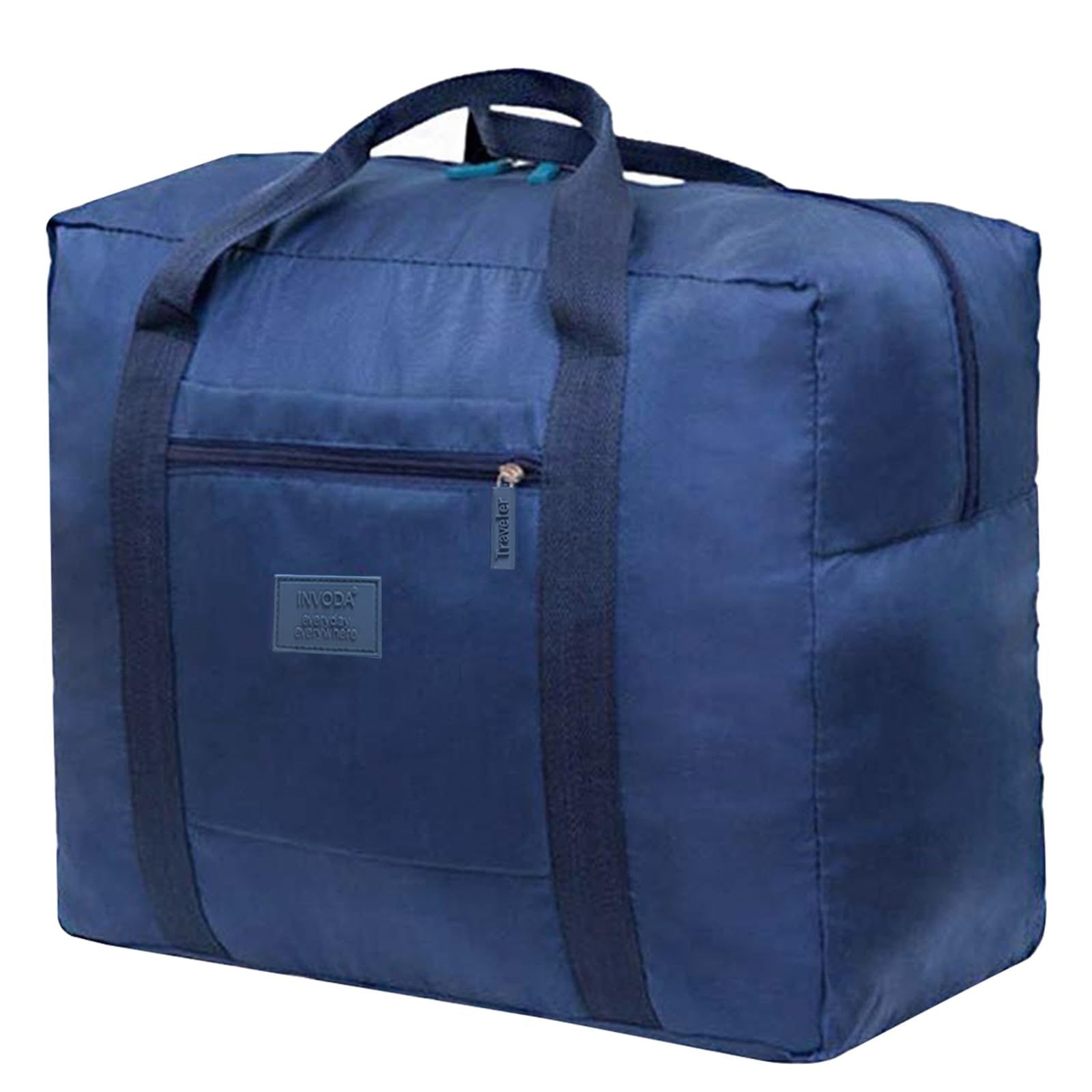 Lightweight Foldable Waterproof Travel Duffel Bag for Women & Men - Carry On Luggage, Weekender Overnight Bag (Blue) | Perfect for Gym, Beach Trips & Weekend Getaways