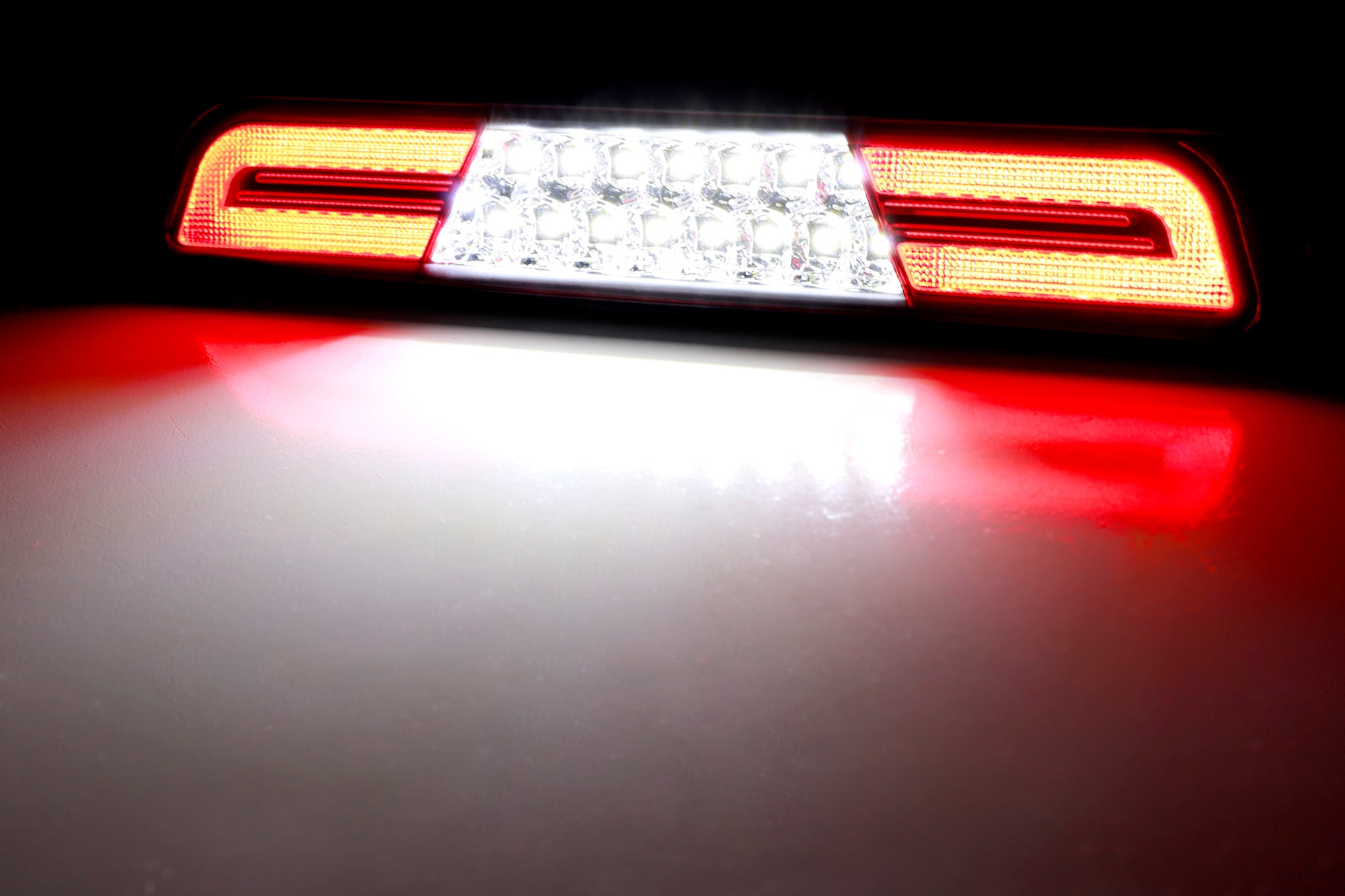Dark Red Lens Double C Ring Full LED High Mount Third Brake Light for 1999-2016 Ford F250 - Enhanced Safety & Style for Pickup Trucks & Towing