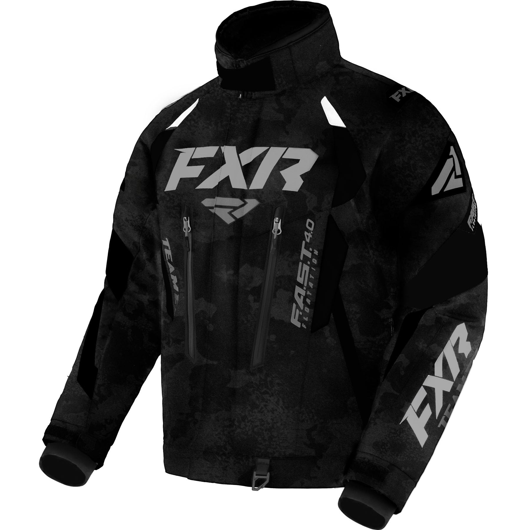 FXR Men's Team FX Jacket 2025 - Black Camo Waterproof Snowmobile Jacket - XL for Winter Sports & Outdoor Adventures