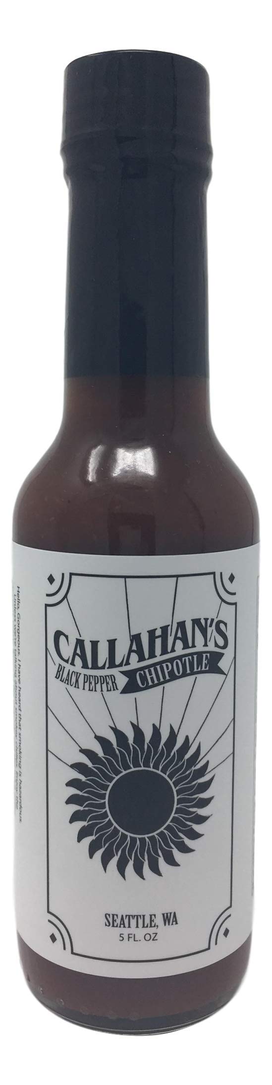 Callahan's Black Pepper Chipotle Hot Sauce - 5 oz Bottle, Spicy & Smoky Flavor for Tacos, Wings, Burgers & BBQ - Gluten-Free & Vegan Friendly