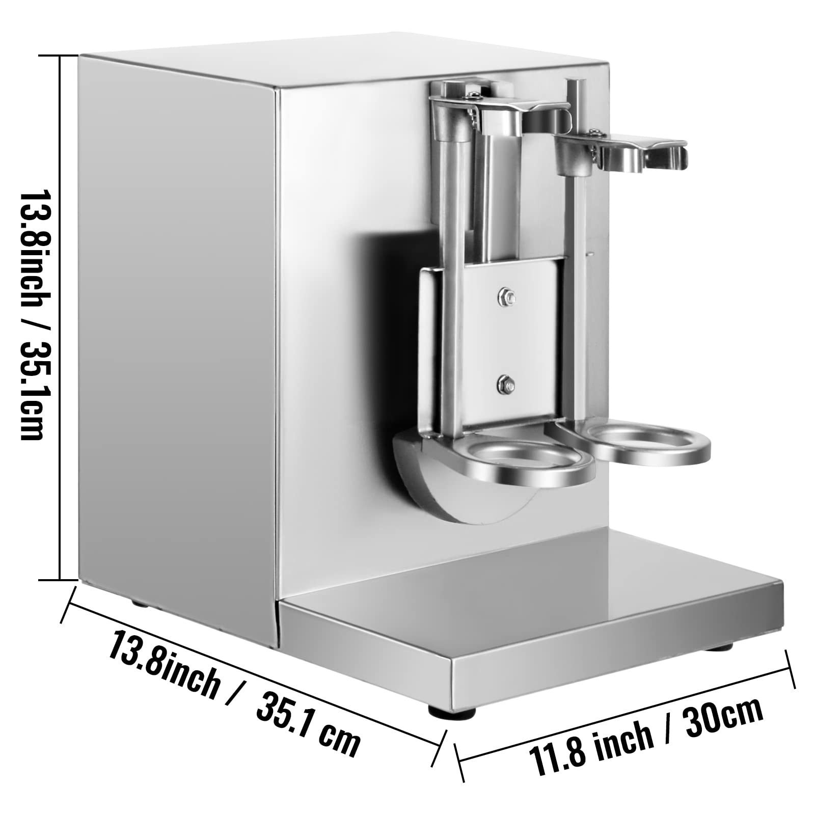 Happybuy Stainless Steel Automatic Boba Milk Tea Shaker Machine - 400 RPM Double Frame Commercial Bubble Tea Maker for Shops & Cafes - Perfect for Boba, Iced Tea, and Smoothie Preparation