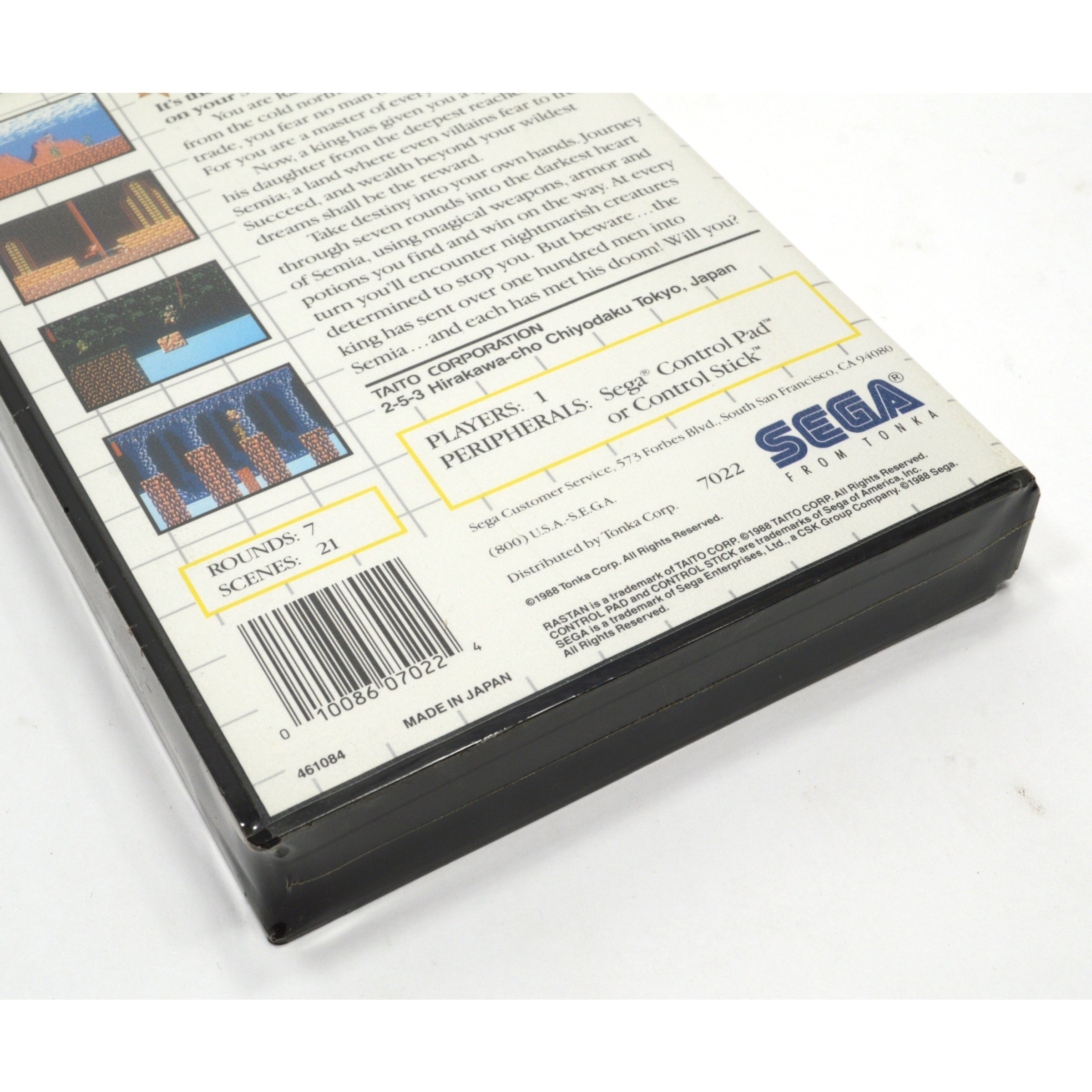 Vintage SEGA MASTER SYSTEM RASTAN SMS Arcade Video Game - 1988 Factory Sealed Collectible | Retro Gaming, Gift for Gamers, Home Entertainment