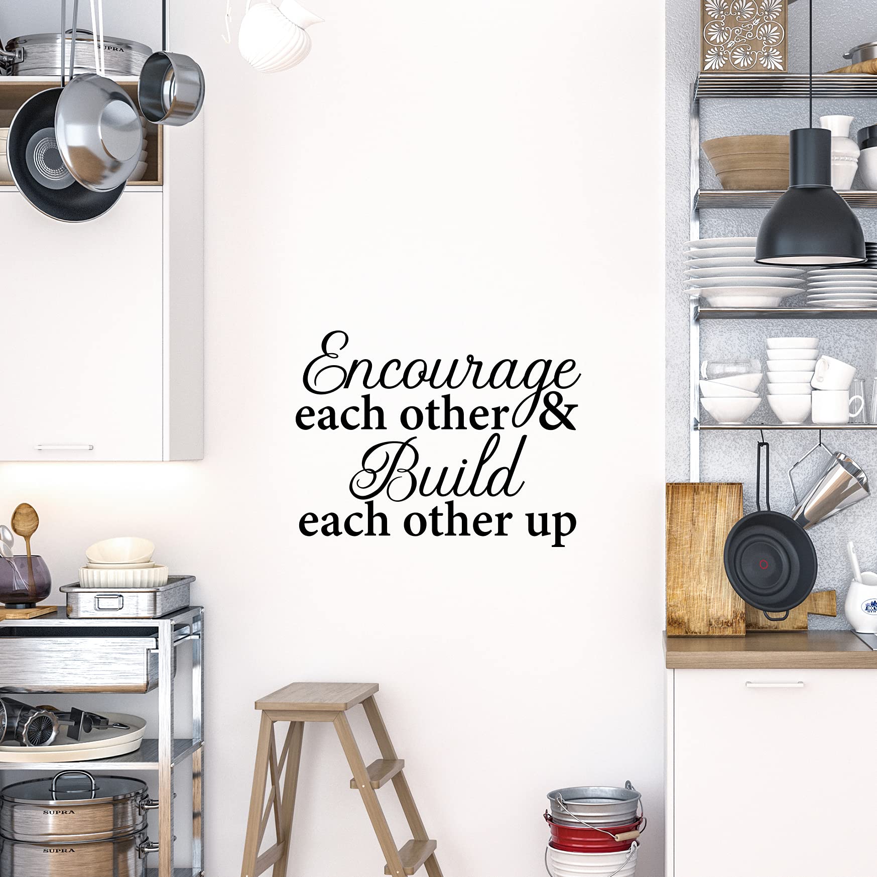 Inspirational Wall Decal Sticker - 'Encourage Each Other & Build Each Other Up' Motivational Quote Vinyl Art for Office, Classroom, Gym & Home Decor - Perfect for Uplifting Spaces
