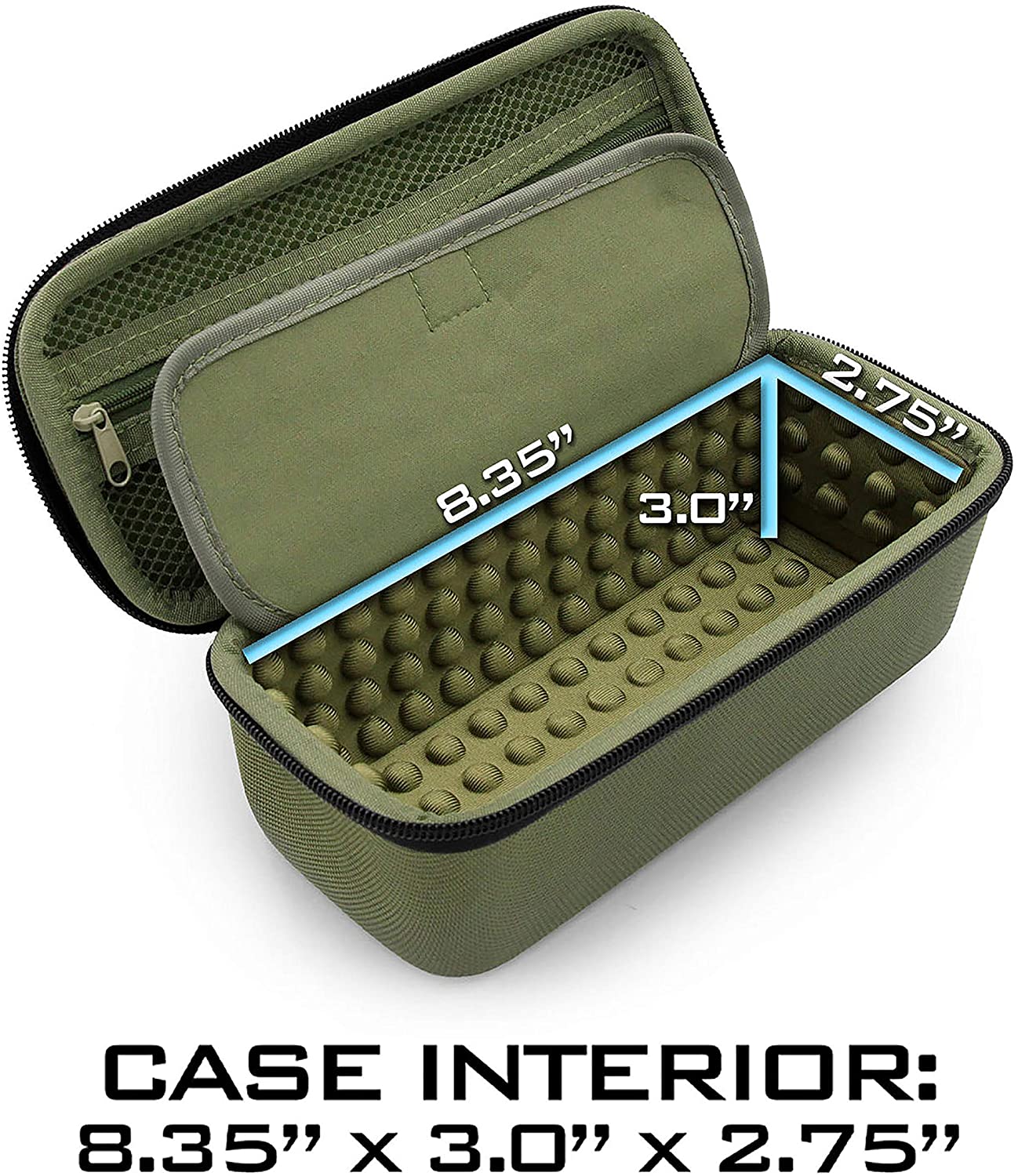 CASEMATIX Green Travel Size Hard Case for Slopehill MT-001 Monocular Telescope, Simitten 12x42 Professional Monocular & Exposure Optics - Compact Protective Storage for Hiking, Birdwatching & Outdoor Adventures