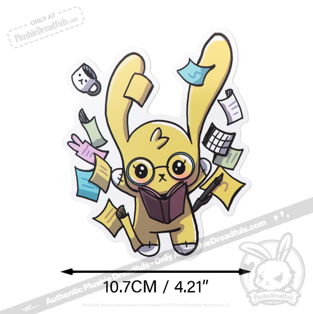 Plushie Dreadfuls Vinyl Sticker Pack Vol. 3 - Buns At Work | Cute Bunny Stickers for Laptops, Water Bottles & DIY Crafts