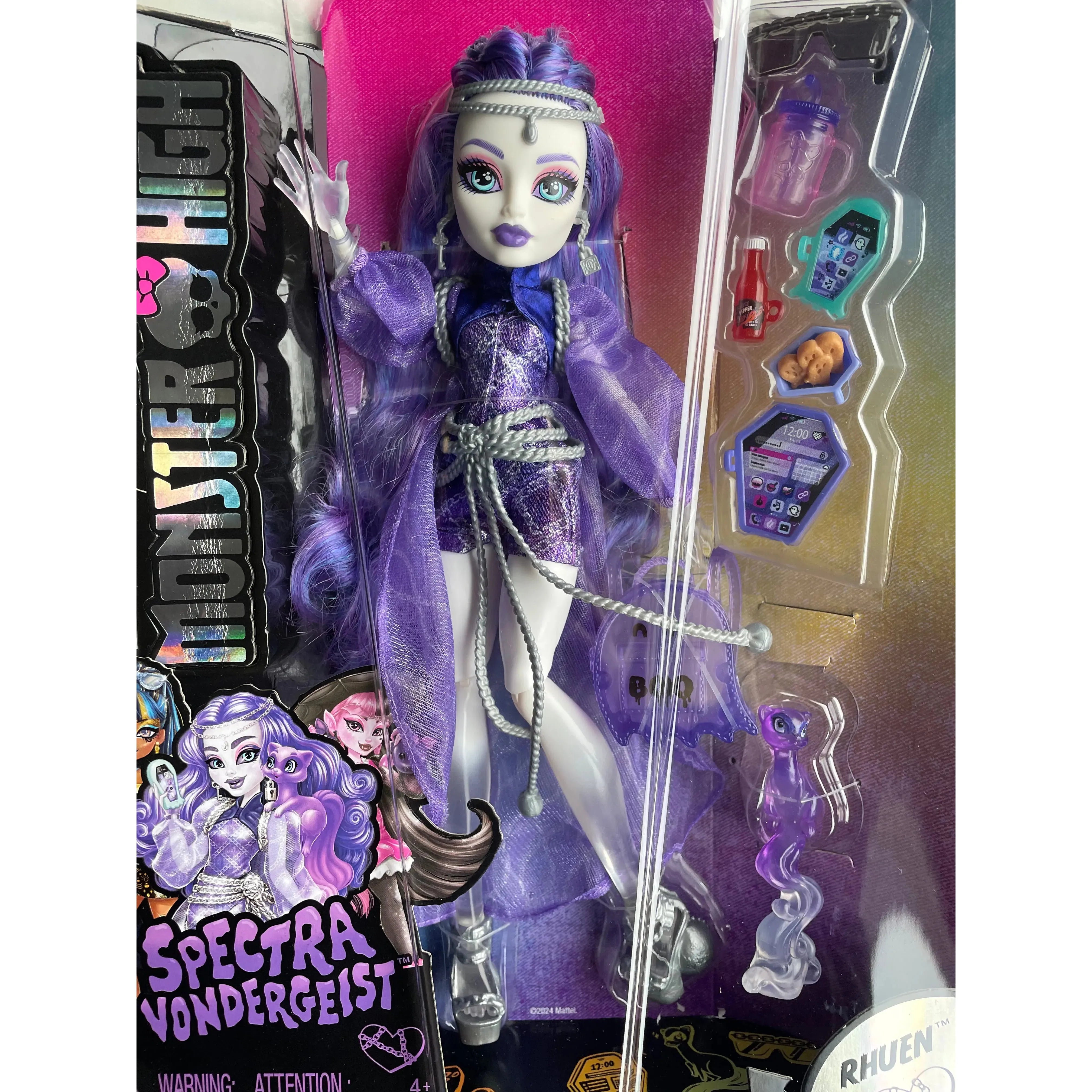 Monster High Spectra Vondergeist Fashion Doll - Collectible Ghost Character with Glow-in-the-Dark Features | Perfect for Kids' Birthday Gifts & Halloween Decorations