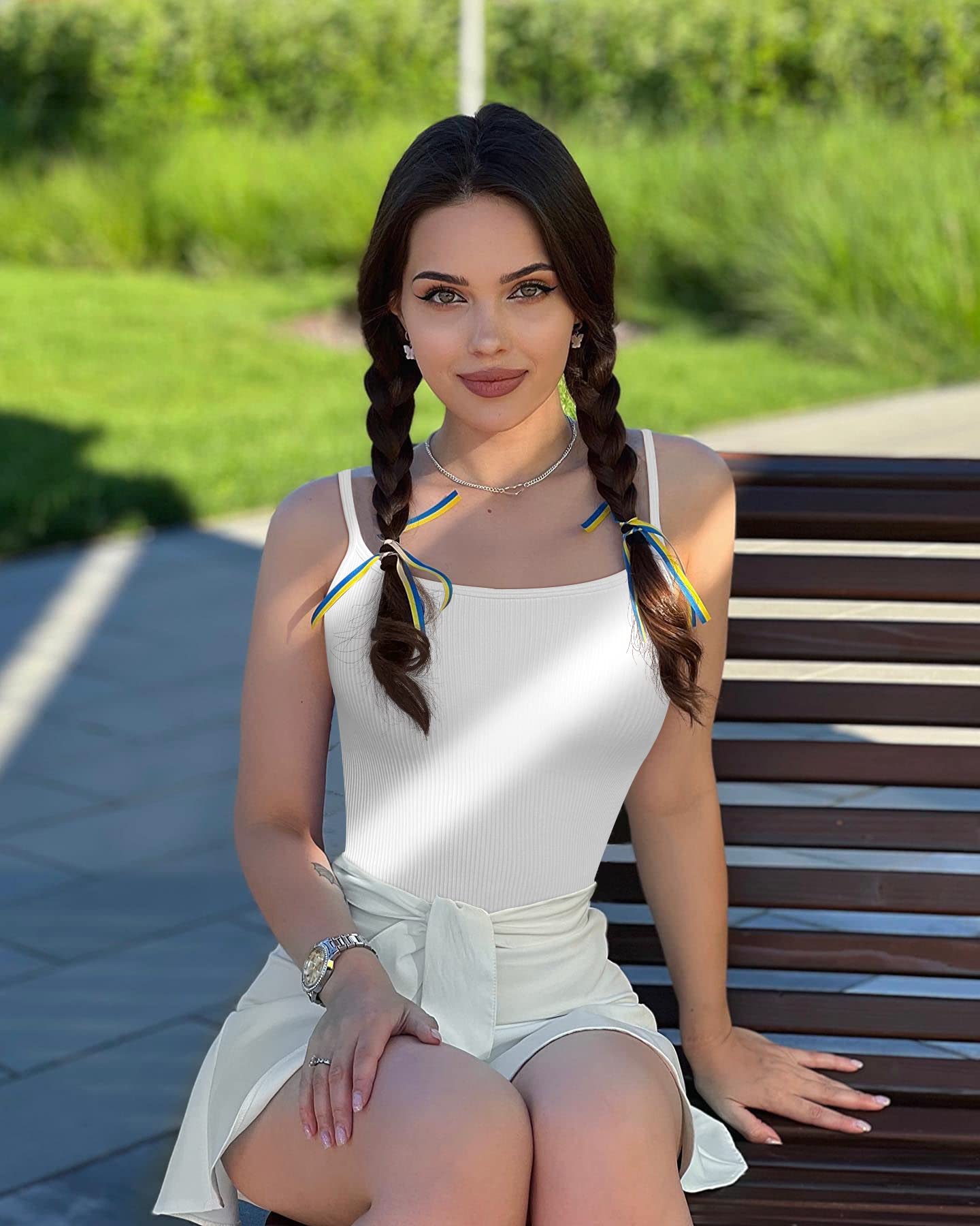 OQQ Women's 3 Piece Bodysuits - Sexy Ribbed Sleeveless Adjustable Spaghetti Strap Tops & Leotard Set for Summer 2025 | Perfect for Yoga, Dance, Beachwear and Layering Outfits