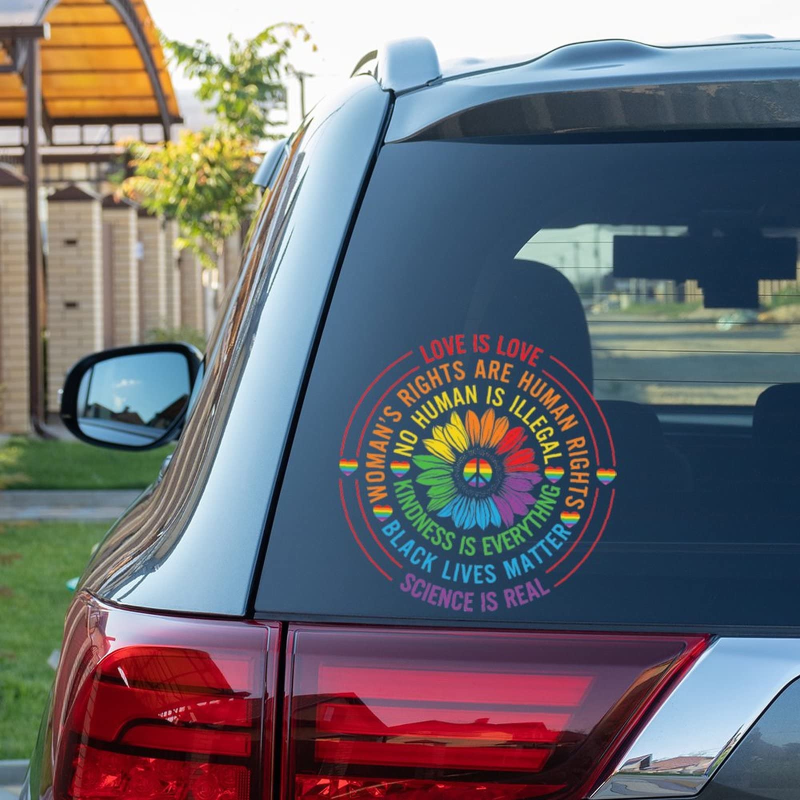 Rainbow Sunflowers Car Decals - Waterproof Vinyl Stickers for Pride, LGBT Equality, Lesbian & Gay Rights - Funny Bumper Stickers for Cars, Trucks, Windows, Laptops - Perfect for Pride Month, LGBTQ+ Events & Personal Expression