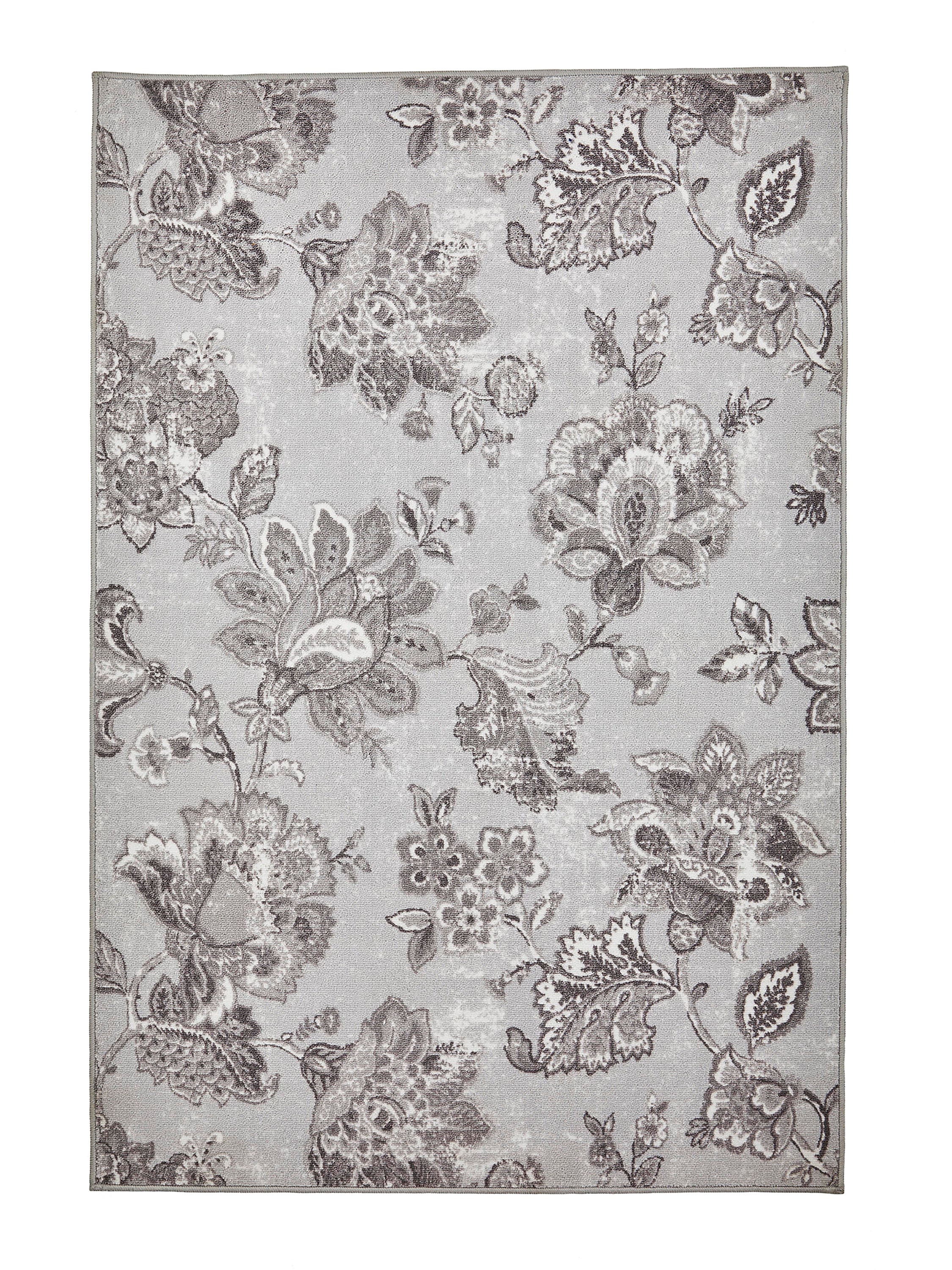Dreams & Drapes Keats Washable Area Rug - Soft Grey Indoor/Outdoor Carpet for Living Room, Bedroom, Patio & Nursery