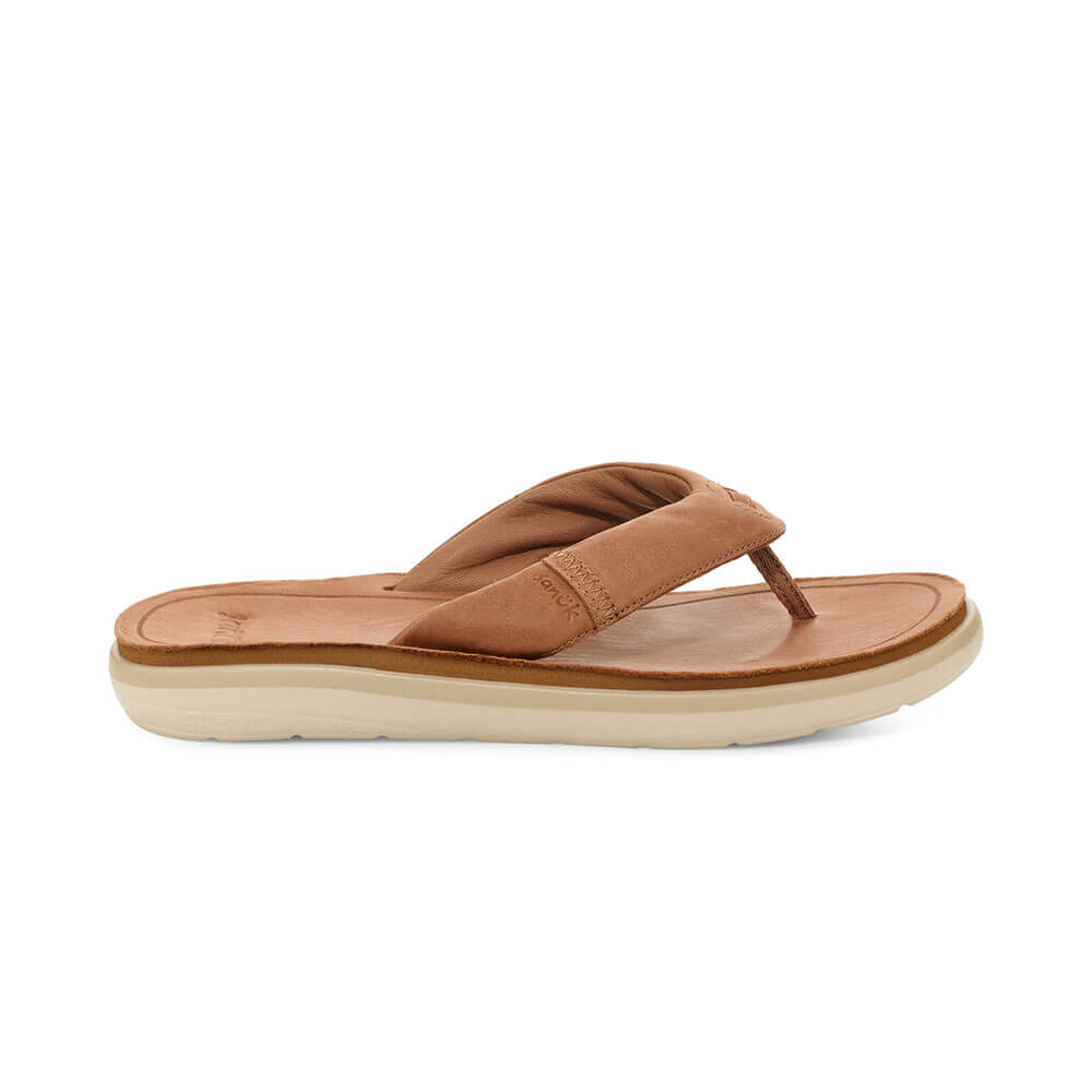 Sanuk Men's Rippah Primo Comfortable Slip-On Sandals - Tan | Breathable & Lightweight Beach Shoes for Summer, Walking, Travel & Outdoor Activities
