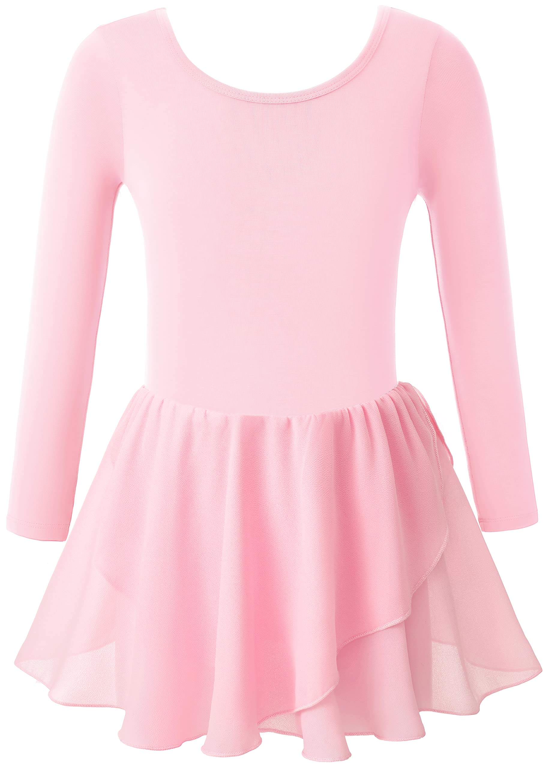 DANSHOW Girls Ballet Dance Leotard with Flutter Sleeves & Petal Skirt - Back Bowknot - Perfect for Ballet Class, Recital, and Dance Performance