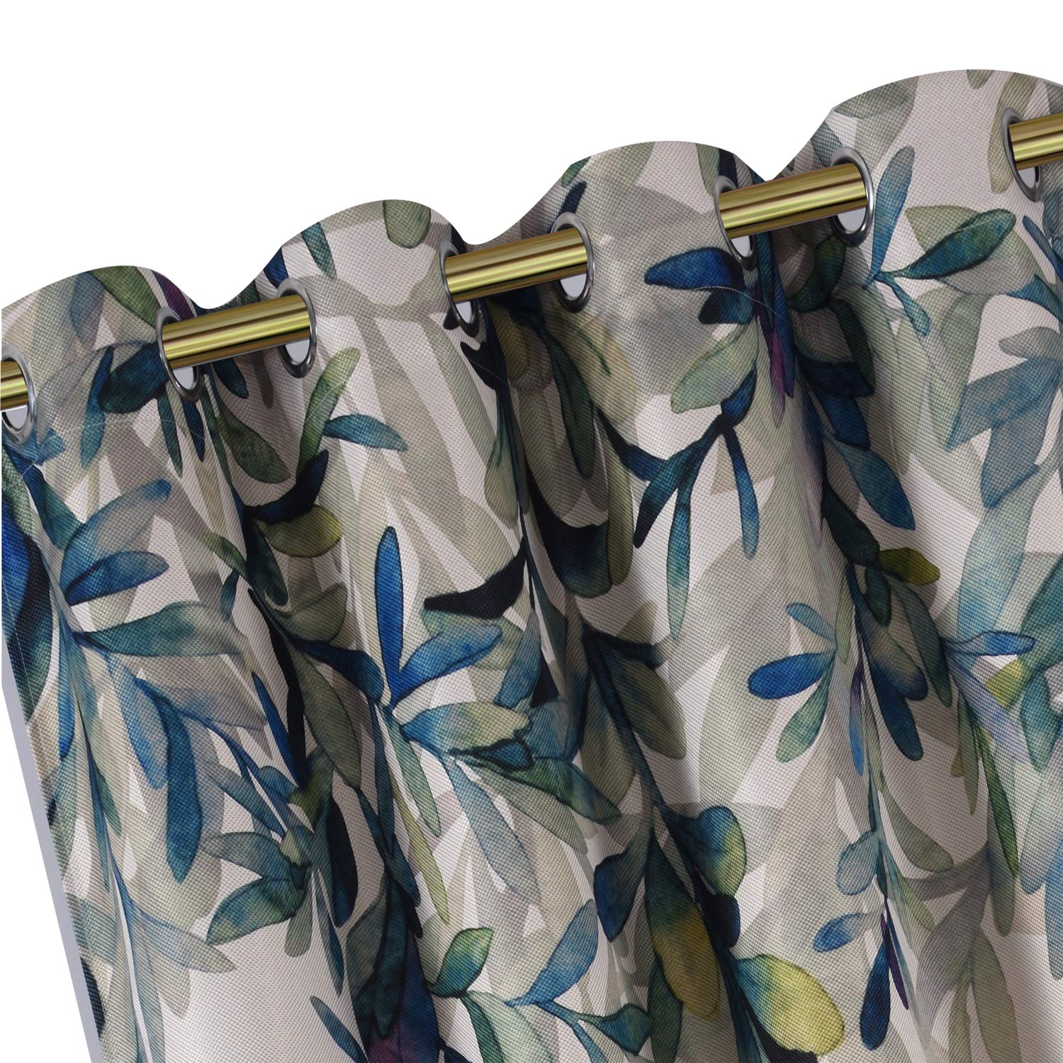 Taisier Home Weeping Leaves Digital Printing Curtains 2 Panels Set - 63 Inch Length Blackout Window Drapes for Living Room, Bedroom, Dining Room & Kids Room - Fashion Grommet Top Willow Leaf Print Curtains for Home Decor & Light Blocking