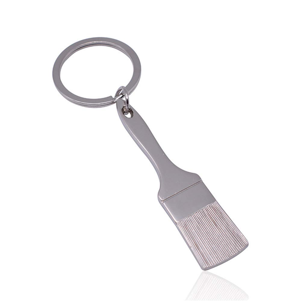 Paint Brush Keychain - Artist & Painter Keyring Charm - Unique Handmade Key Chain for Painters - Perfect Gift for Artists, Art Teachers & Art Lovers - Use for Keys, Backpacks or Art Supplies Organization