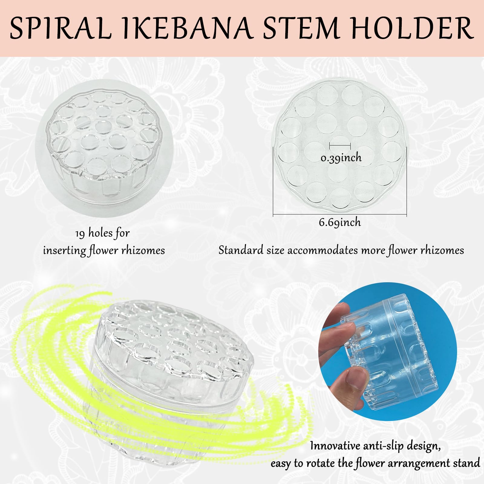 2PCS Spiral Flower Stem Holders for DIY Wedding Bouquets, Ikebana Arrangements & Vase Displays - Green Floral Bouquet Twister Tool Kit for Fresh & Artificial Flowers