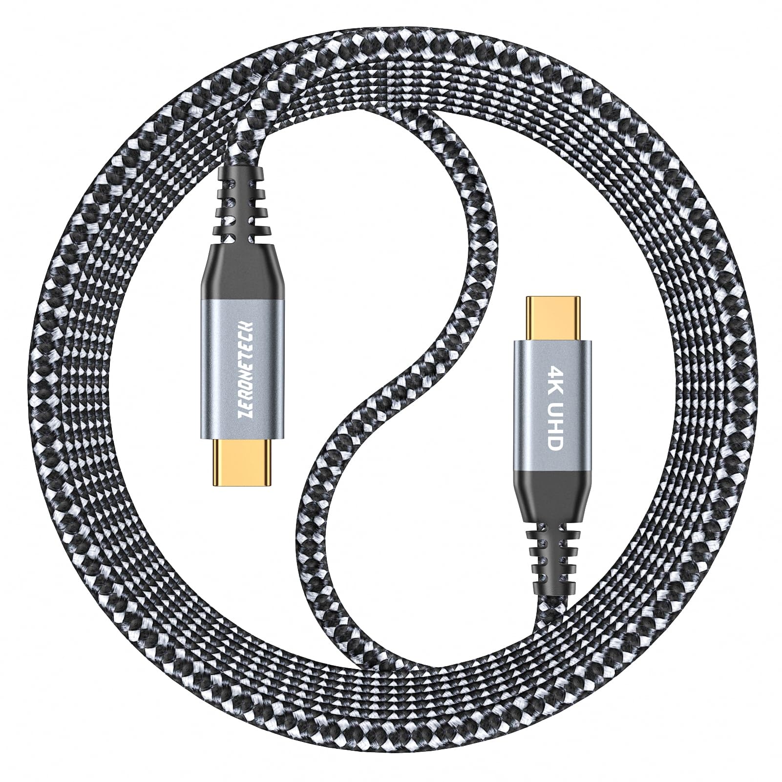 10FT USB C to USB C Cable 4K@60Hz, 100W PD Fast Charging, 20Gbps High-Speed Data Transfer, USB 3.2 Gen 2x2 Compatible with MacBook, iPad, Dell, LG, ARZOPA, KYY Portable Monitors - Perfect for Home Office, Gaming & Travel Setup