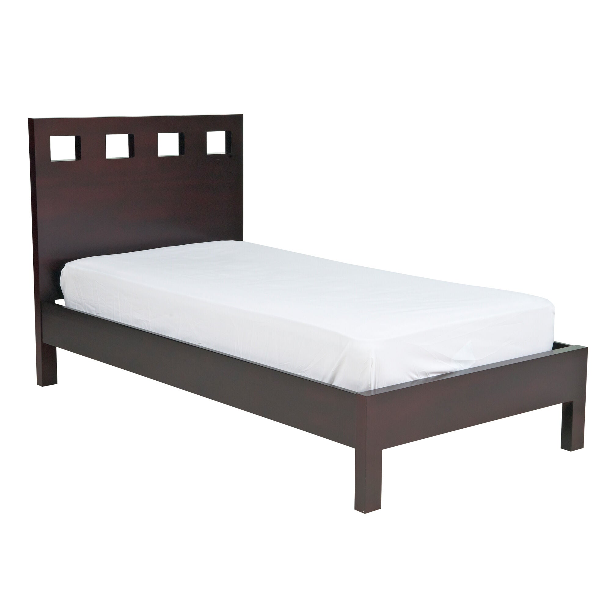 Riva Bed - Modern Platform Bed Frame with Wooden Slats, Queen Size - Perfect for Bedroom, Guest Room & Dormitory
