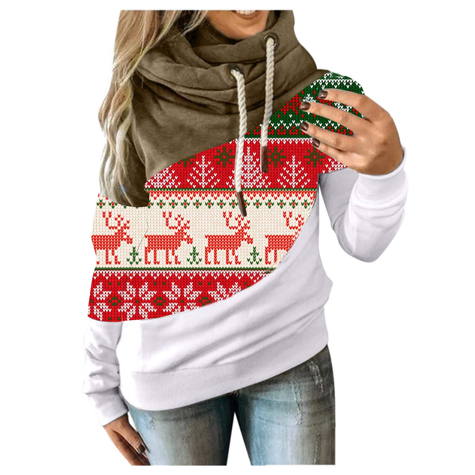 **Miximx Plus Size Halloween Hoodies for Women - Long Sleeve White Zip Up Boho Hoodie with Zipper | Cozy Fall & Winter Fashion for Casual Wear & Costume Parties**