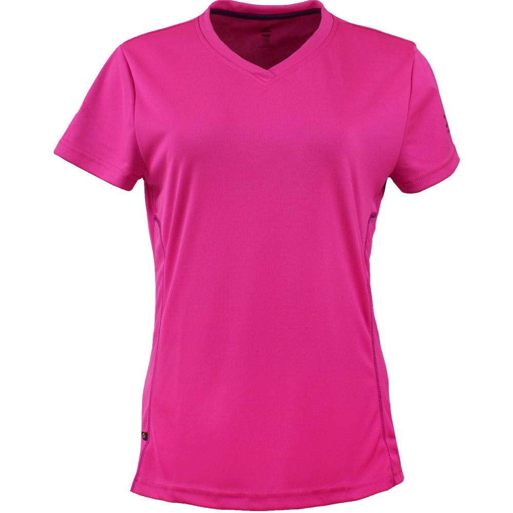 Women's Green Layer Aos Evolution V-Neck Short Sleeve Casual T-Shirt - Pink | Comfortable Summer Top for Everyday Wear, Outings & Relaxation