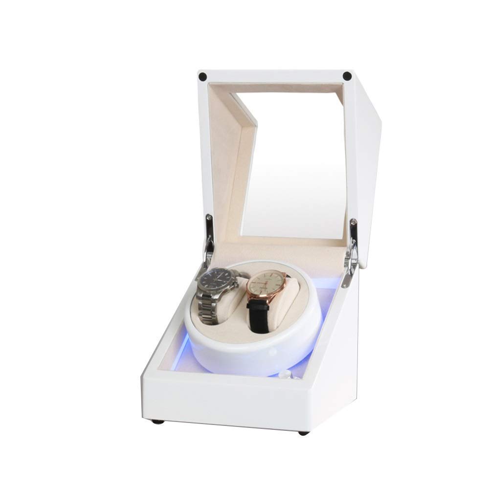 Premium XLAHD Automatic Watch Winder Box - Dual Watch Storage with LED Light & Ultra Quiet Motor - Elegant Wooden Piano Finish for Men & Women - Perfect for Travel, Display & Watch Maintenance