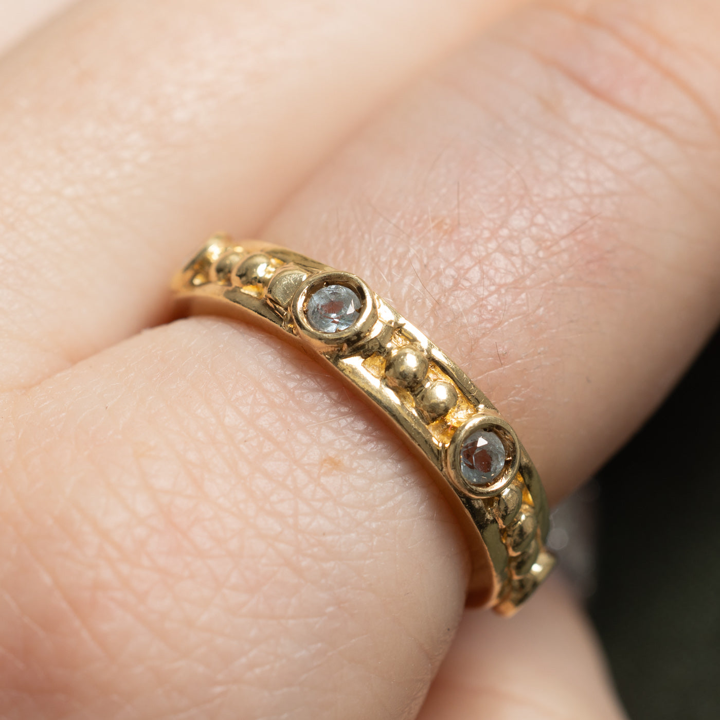 0.60ctw Bezel Set Topaz Textured Eternity Band Ring - Size 8.25 - Elegant Wedding Jewelry & Anniversary Gift for Women