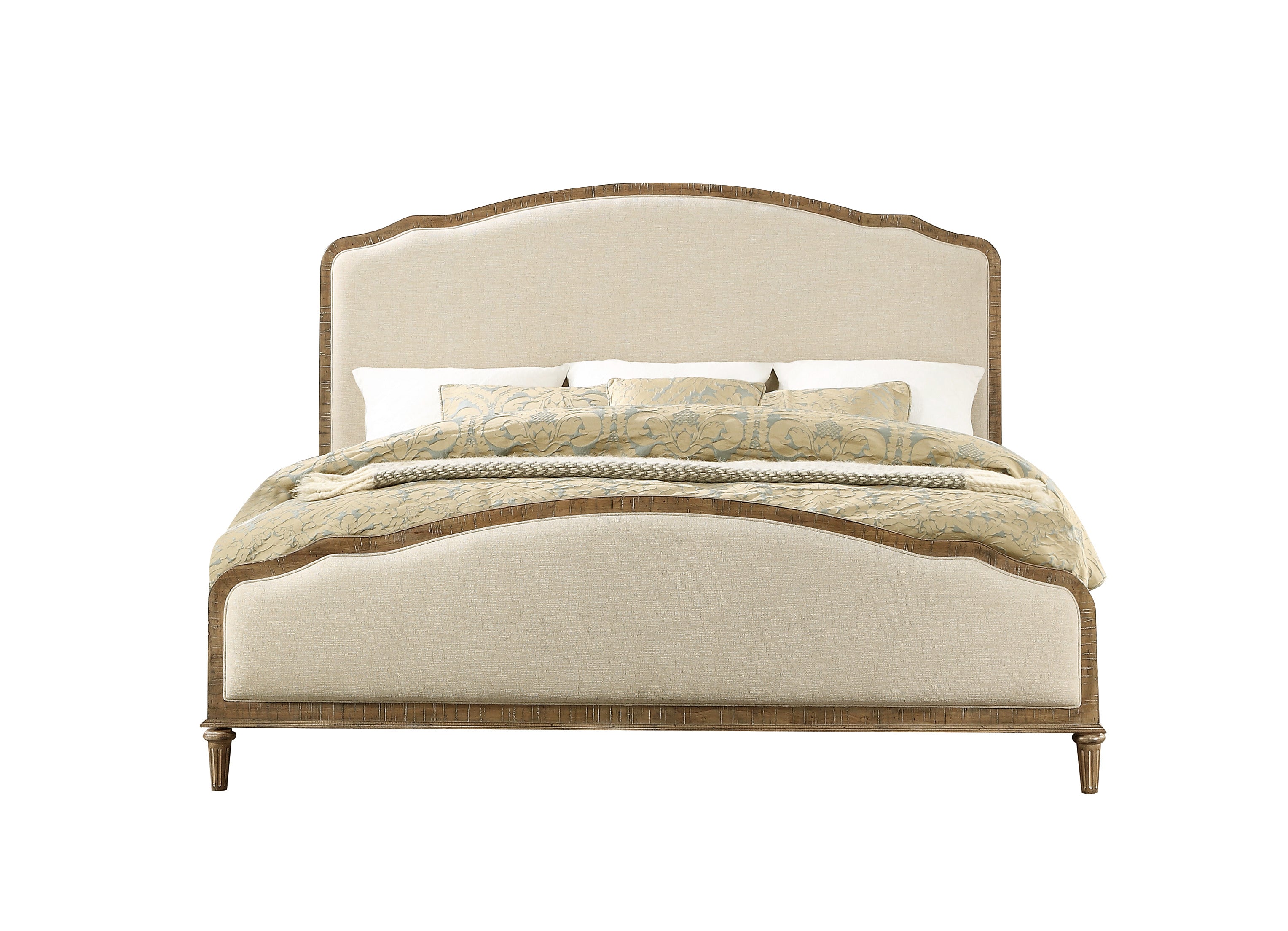 Luxury Marseilles Upholstered Bed Frame - Queen Size Upholstered Platform Bed with Button Tufted Headboard, Modern Bedroom Furniture for Master Bedroom & Guest Room