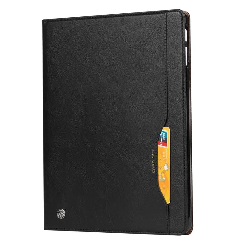 2024 iPad Pro 11-inch with Leather Flip Case - Business Folio Stand with Card Slot | Perfect for Office Work, Travel & Digital Note-Taking