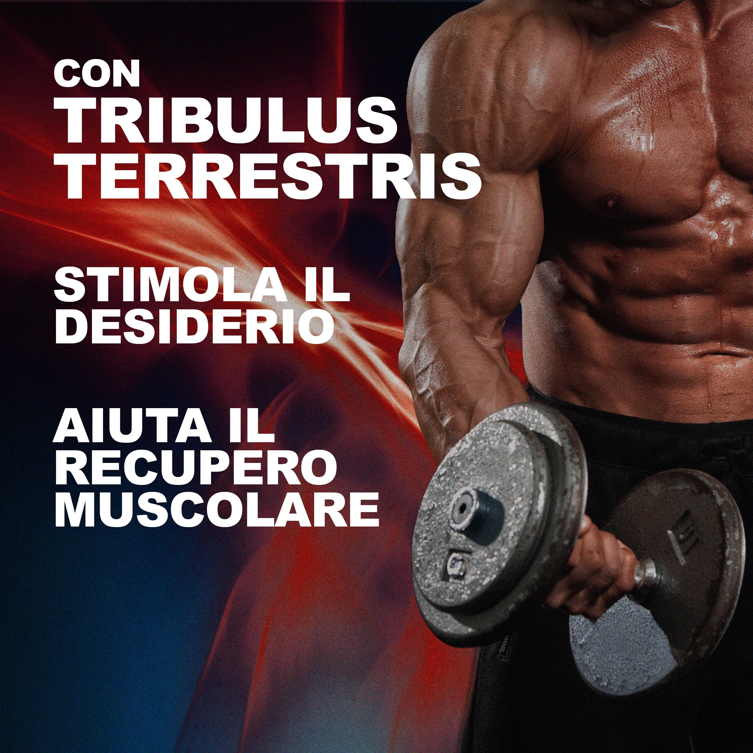 High-Dose Maca Peruviana + Tribulus Terrestris + Taurine & Zinc - 48 Fast-Acting Energy Booster Tablets - Andean Maca Supplement - Made in Italy - For Stamina, Workout Performance & Vitality