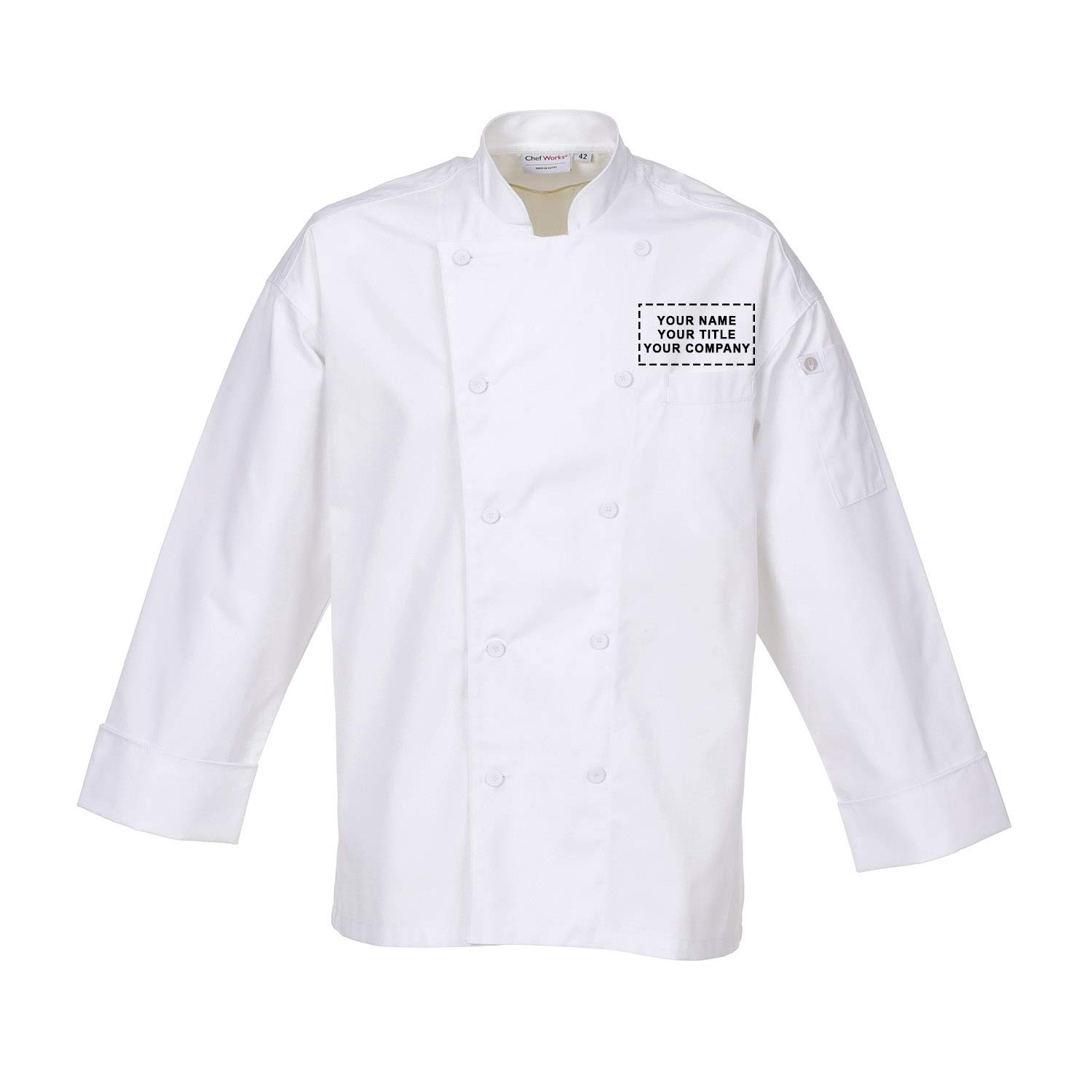 Chef Works Customized Unisex Lyon Executive Chef Coat - Professional Kitchen Apparel for Chefs & Culinary Students | Perfect for Restaurants, Cooking Classes & Catering Events