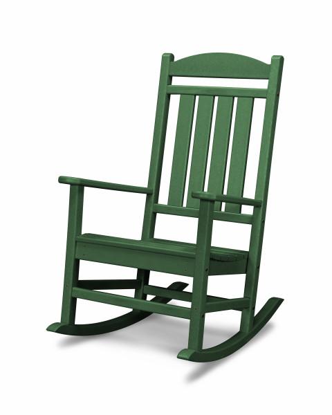 Premium POLYWOOD Green Presidential Rocking Chair - Durable Outdoor Furniture for Patio, Garden & Porch - All-Weather Resin Wicker Rocker with Ergonomic Design